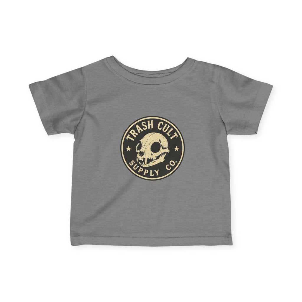 Trash Cult Skull Infant Tee, Baby T-Shirt, Unisex Baby Top, Cute Skull Baby Clothes, Edgy Infant Apparel, Trendy Newborn Gift
