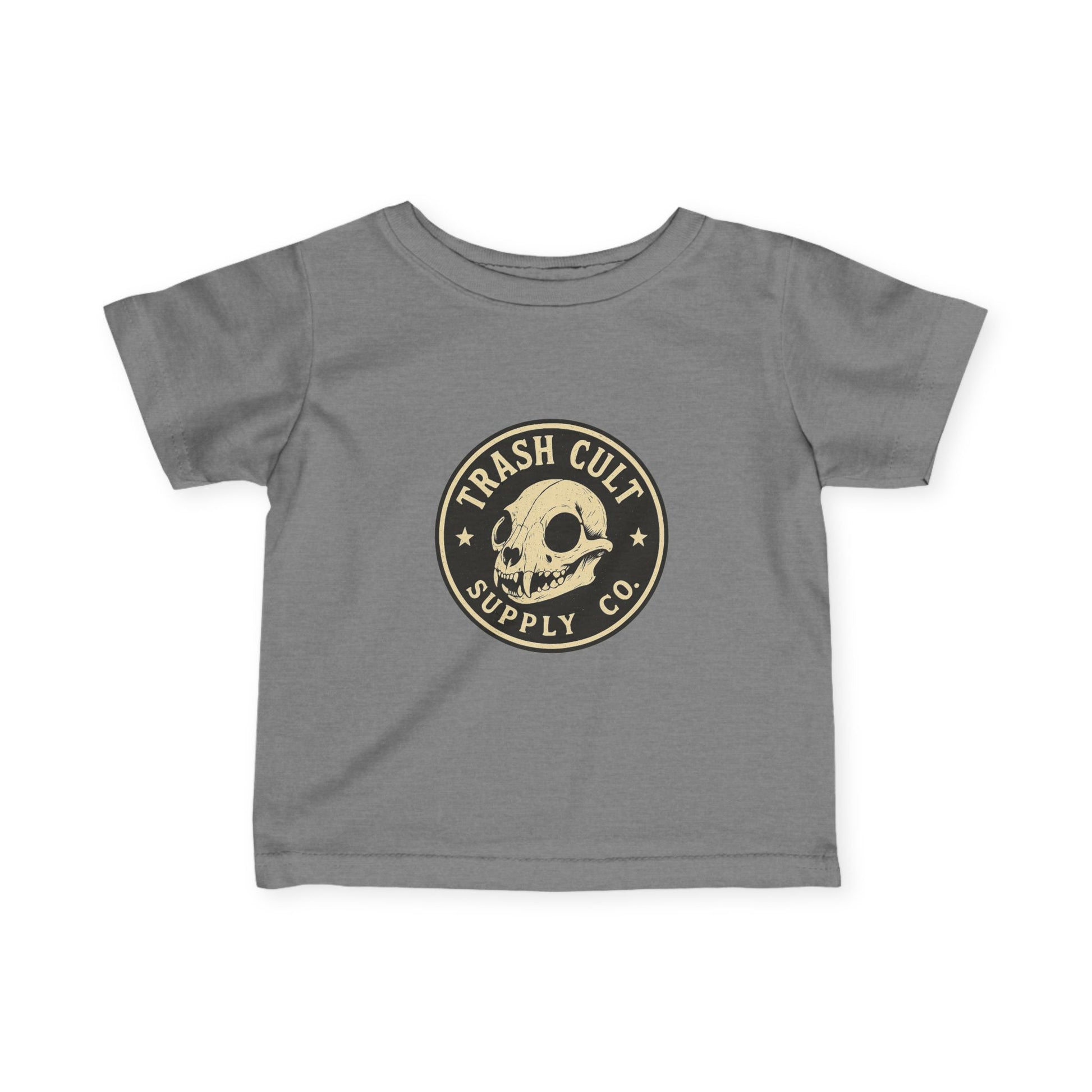 Trash Cult Skull Infant Tee, Baby T-Shirt, Unisex Baby Top, Cute Skull Baby Clothes, Edgy Infant Apparel, Trendy Newborn Gift