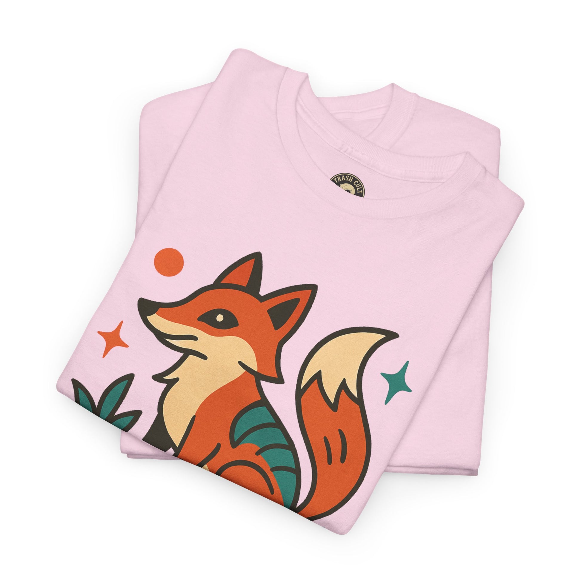 Trash Cult Fox Unisex Heavy Cotton Tee - Eco-Friendly Fashion Statement, Perfect for Nature Lovers, Casual Wear, Gifts, and Festivals