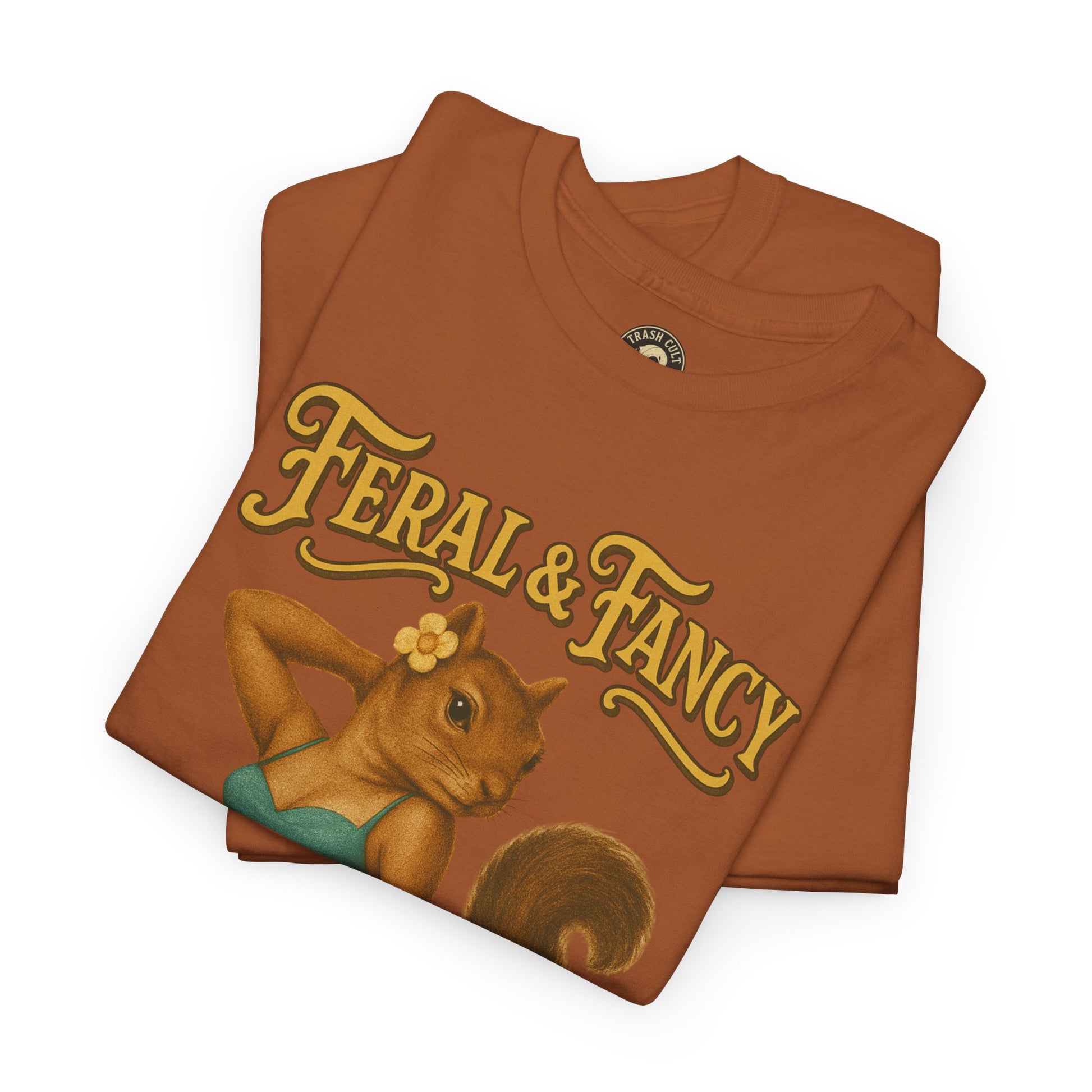Feral & Fancy Pin-Up Squirrel Shirt – Vintage 1950s Style | Trash Cult Supply Co | Gildan 5000