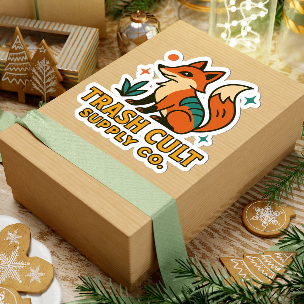 Fox Illustration Kiss-Cut Stickers - Fun Decor for Laptops, Water Bottles, Journals, Gifts for Animal Lovers, Unique Home Accents