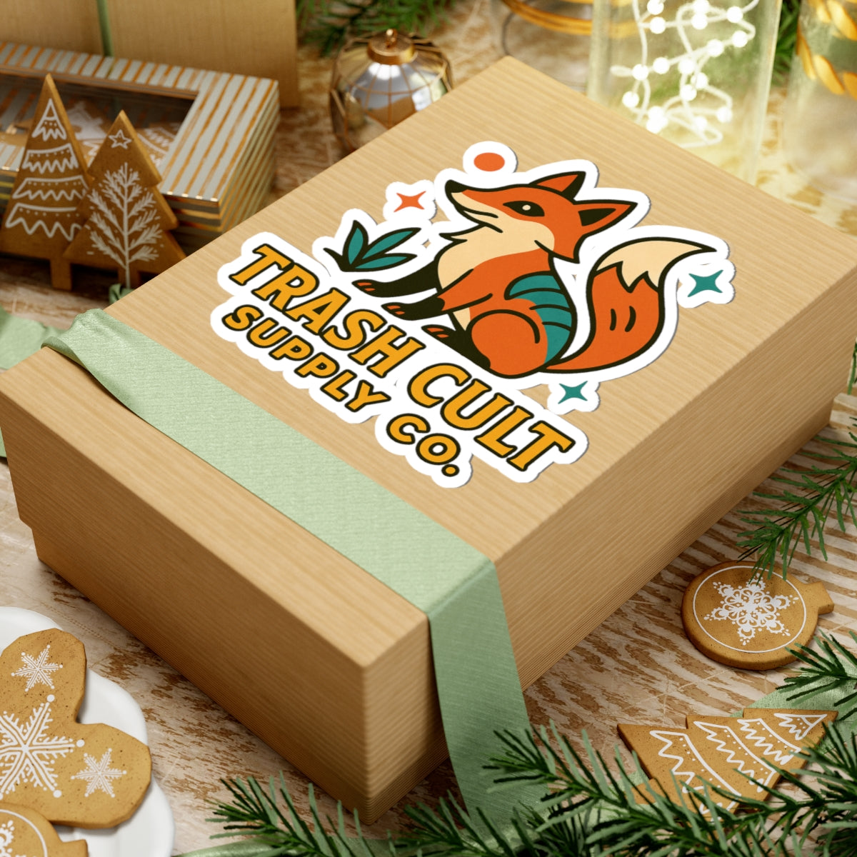 Fox Illustration Kiss-Cut Stickers - Fun Decor for Laptops, Water Bottles, Journals, Gifts for Animal Lovers, Unique Home Accents
