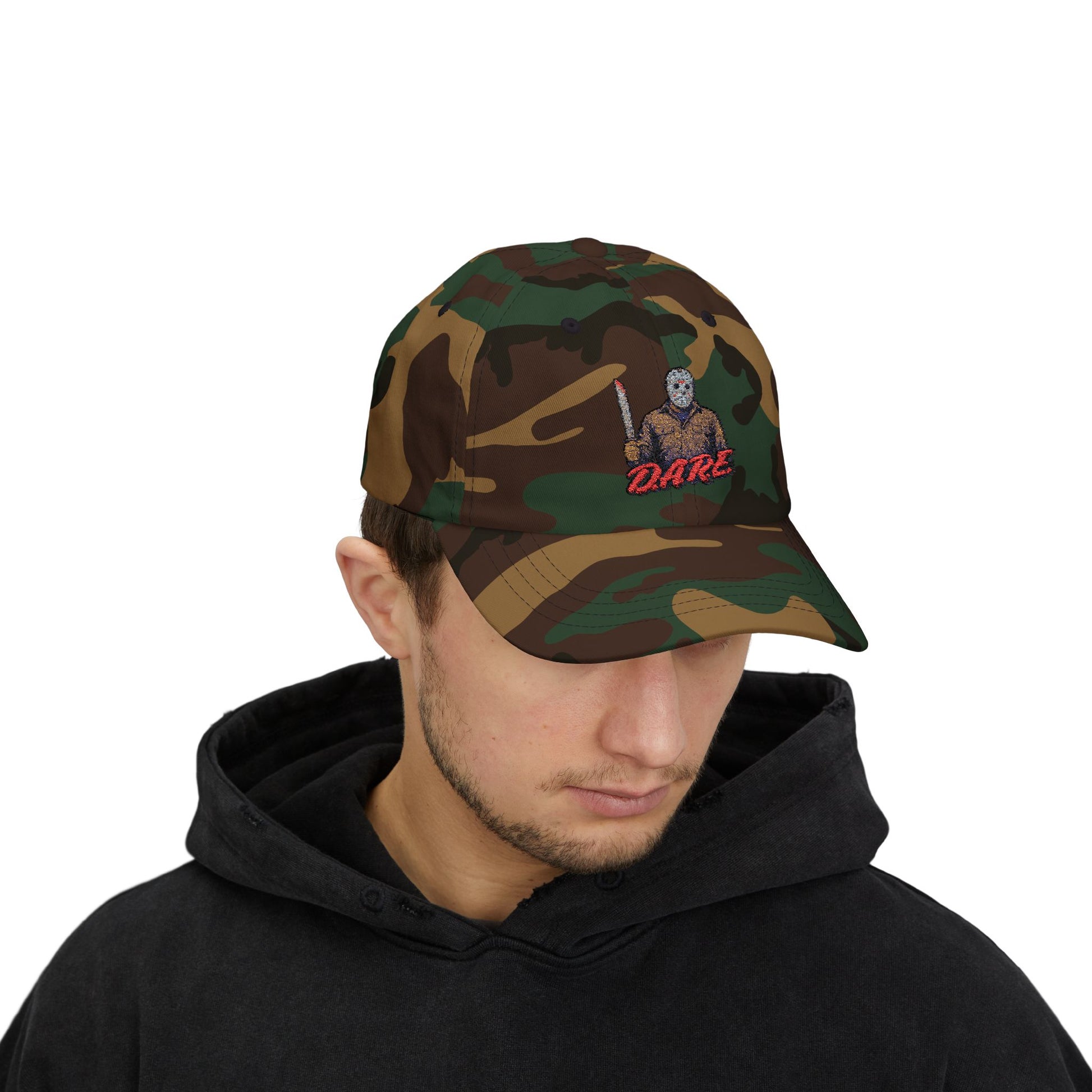 Jason Voorhees D.A.R.E. Parody Dad Hat – 80s Horror Meme Printed Cap