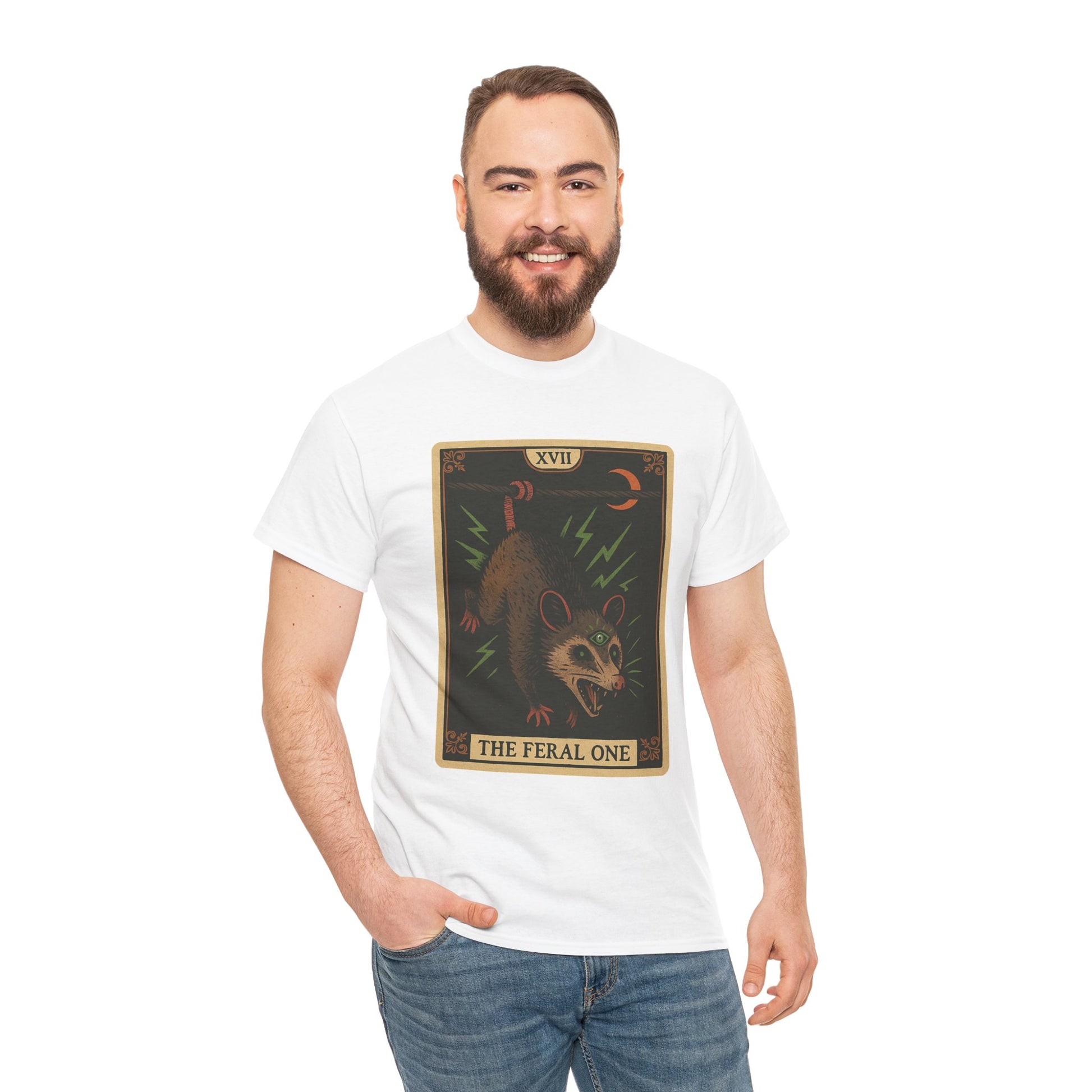 Feral One Graphic Tee - Quirky Unisex T-Shirt, Vintage Inspired, Animal Art, Casual Wear, Gifts for Him/Her