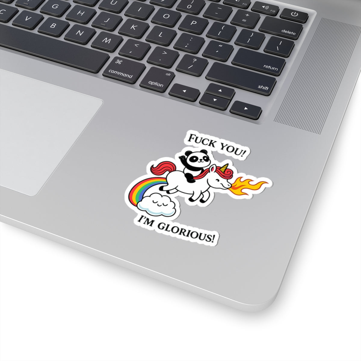 Whimsical Panda Unicorn Kiss-Cut Stickers, Funny Stickers, Laptop Decals, Cute Gift Ideas, Playful Decor, Rainbow Art