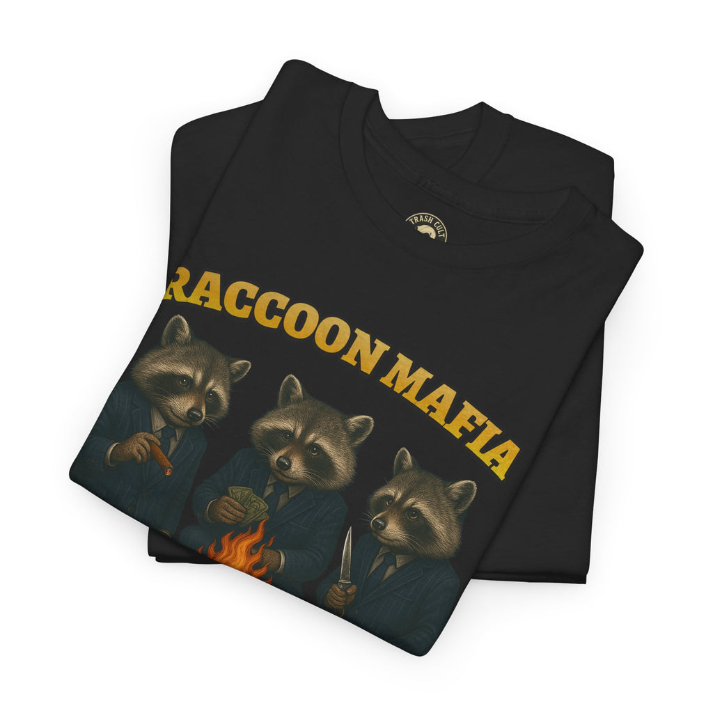 Raccoon Mafia T-Shirt – Realistic Gangster Raccoons in Suits | Trash Cult Supply Co | Gildan 5000