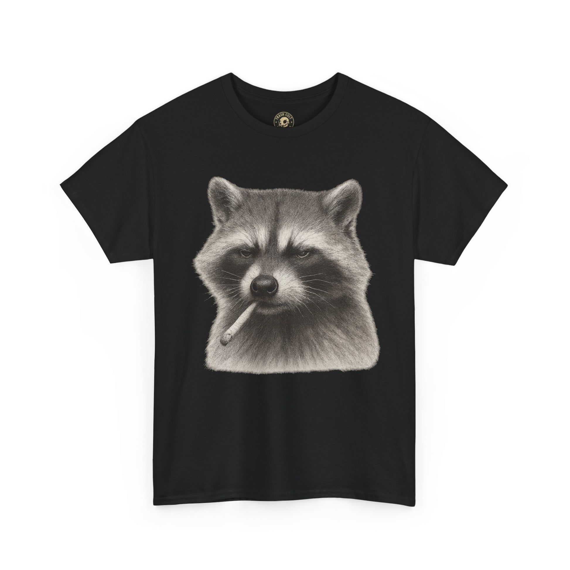 Dirty Harry Raccoon Halftone Shirt – Soft Grit Aesthetic, Smoking Trash Panda Graphic Tee