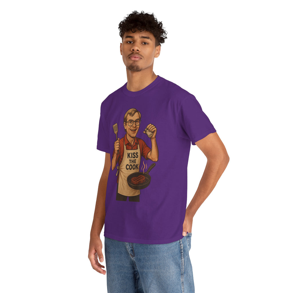 Kiss the Cook Dark Humor Chef Shirt – Creepy Retro Kitchen Parody