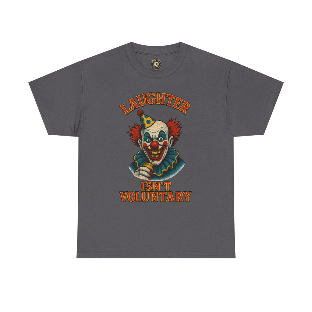 Laughter Isn’t Voluntary Creepy Clown Shirt – Circus Horror Tee – Gildan 5000