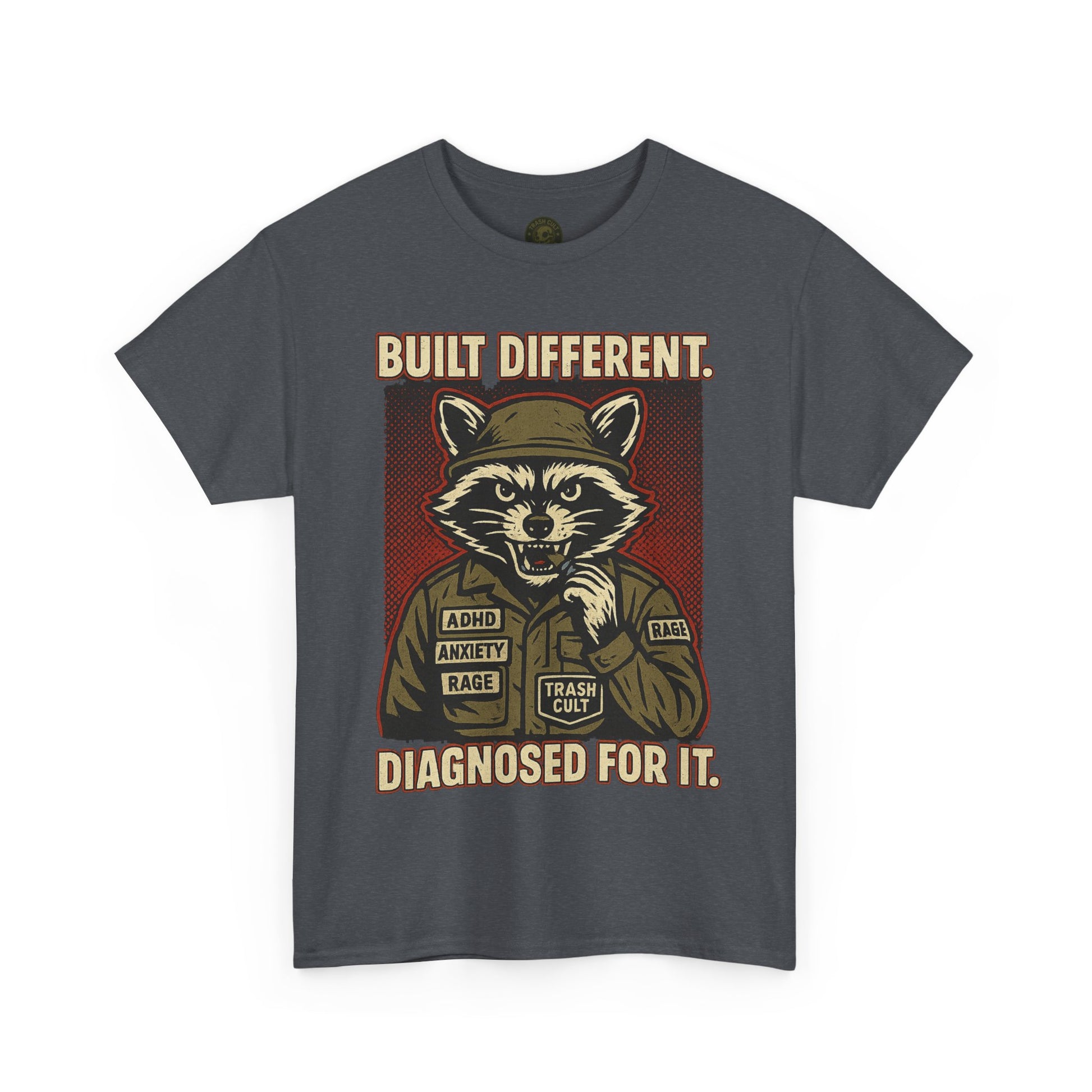 Built Different Diagnosed For It Military Raccoon Shirt – Gildan 5000
