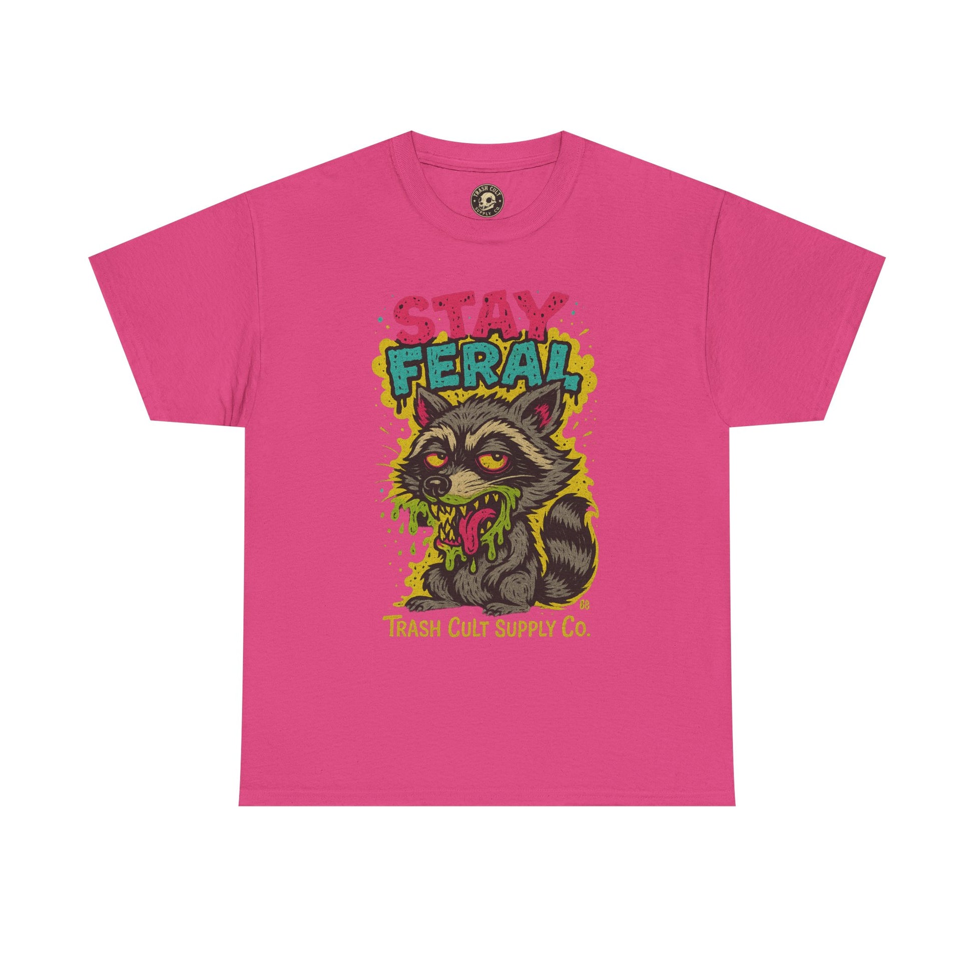 Stay Feral Raccoon Lowbrow Tee – Trash Cult Supply Co. | Gildan 5000