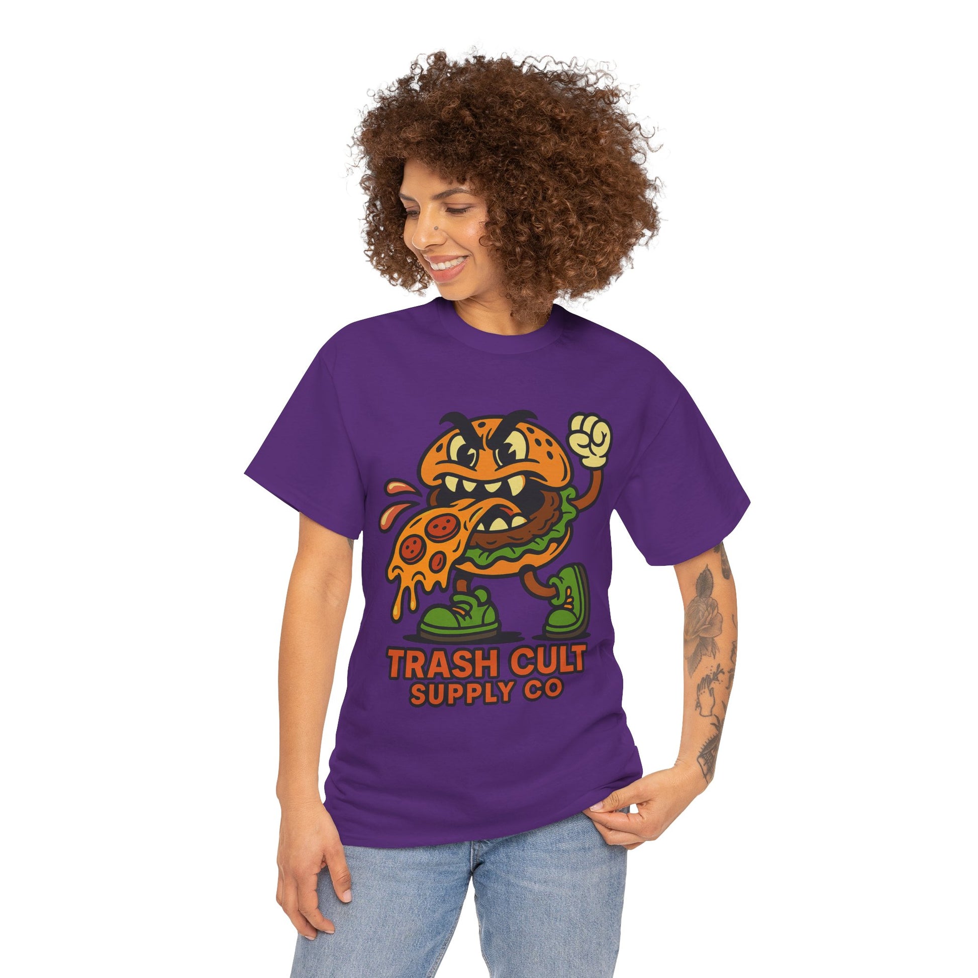 Angry Burger Pizza Spitter Tee – Trash Cult Supply Co | Gildan 5000 Shirt