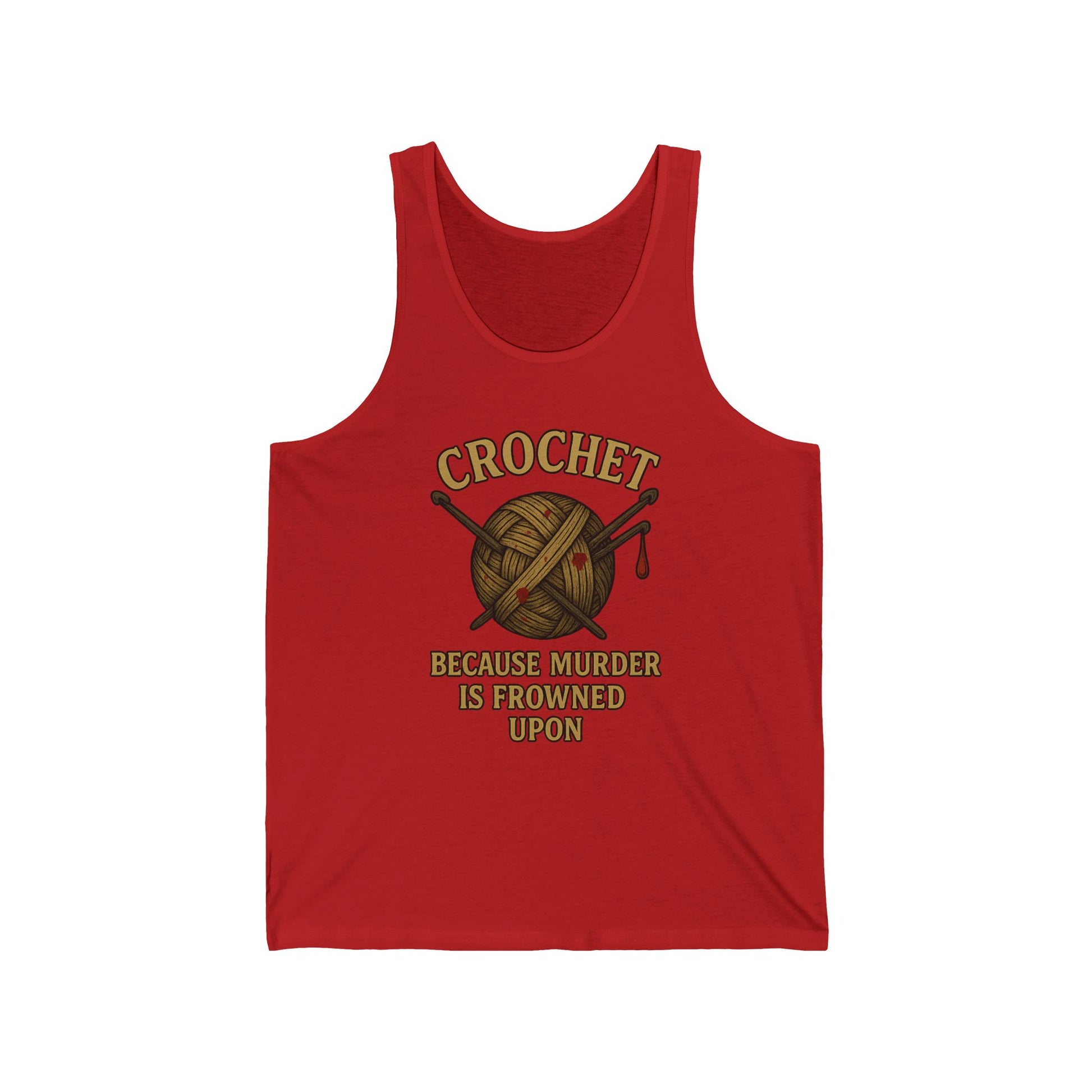 Crochet Humor Unisex Jersey Tank - Perfect Gift for Crafters, Summer Wear, DIY Lovers, Funny Crochet Lovers, Crafter's Apparel