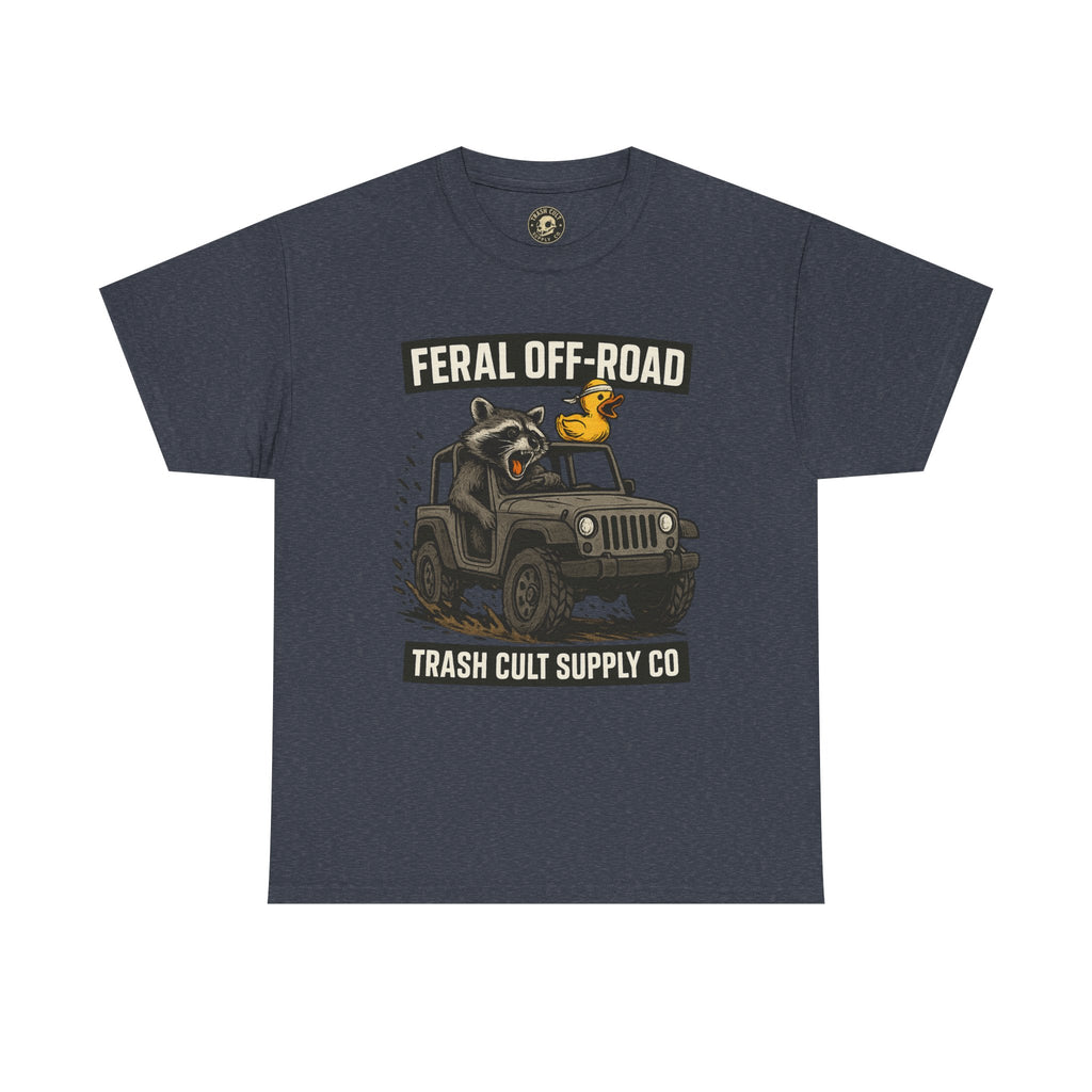 Feral Off-Road Raccoon Jeep Shirt – Mud Slinging Chaos | Trash Cult Supply Co | Gildan 5000 Tee