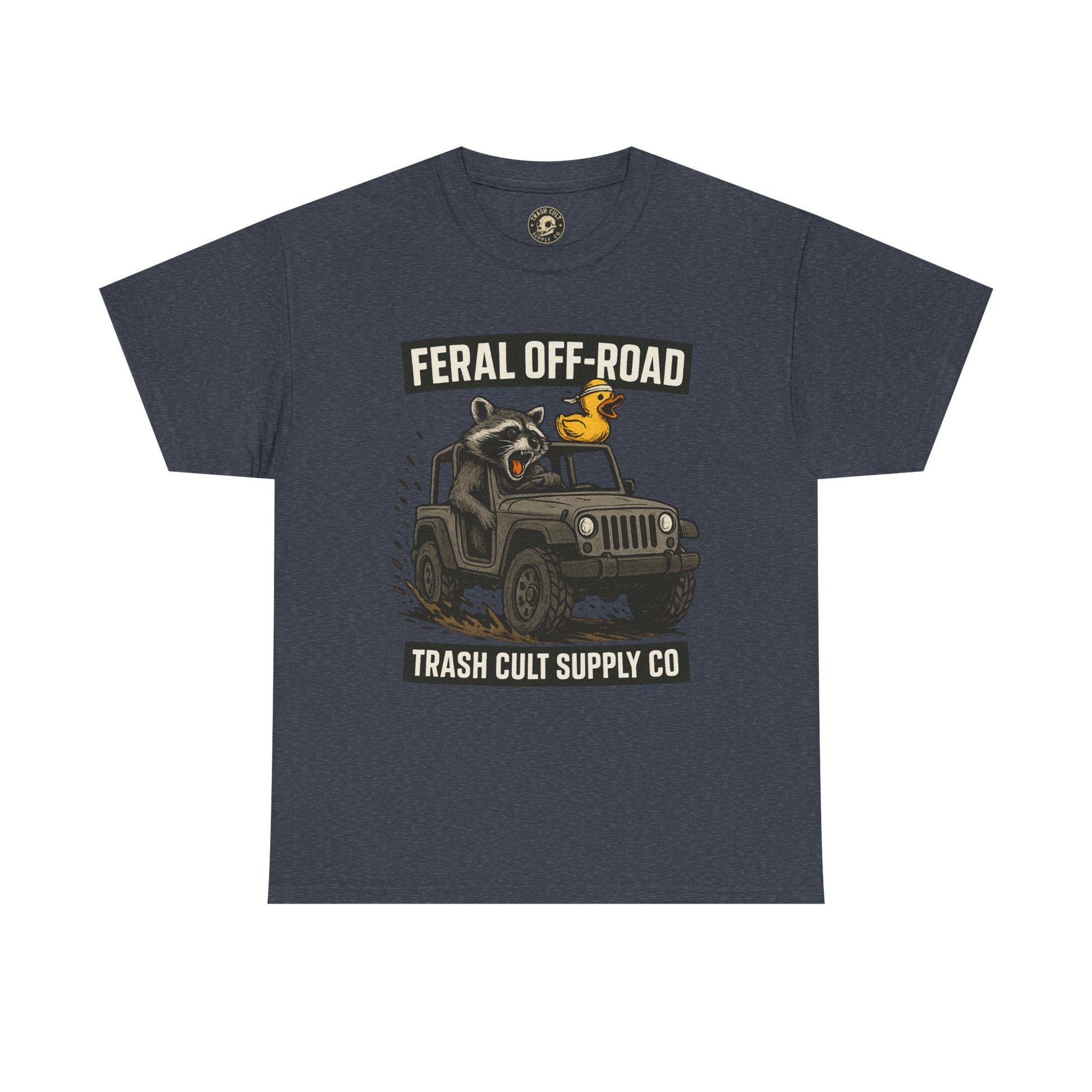Feral Off-Road Raccoon Jeep Shirt – Mud Slinging Chaos | Trash Cult Supply Co | Gildan 5000 Tee