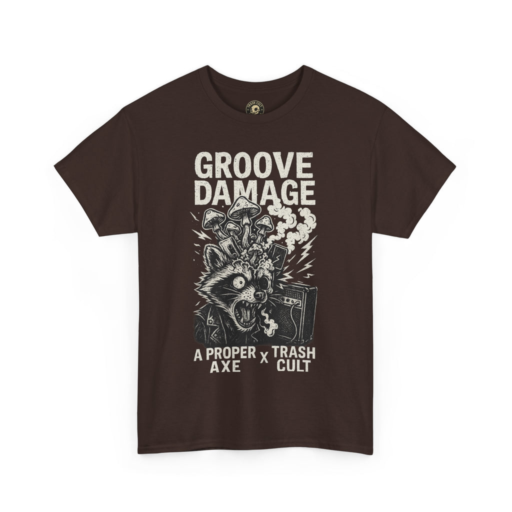 Groove Damage T-Shirt – A Proper Axe x Trash Cult Collab – Stoner Groove Punk Shirt