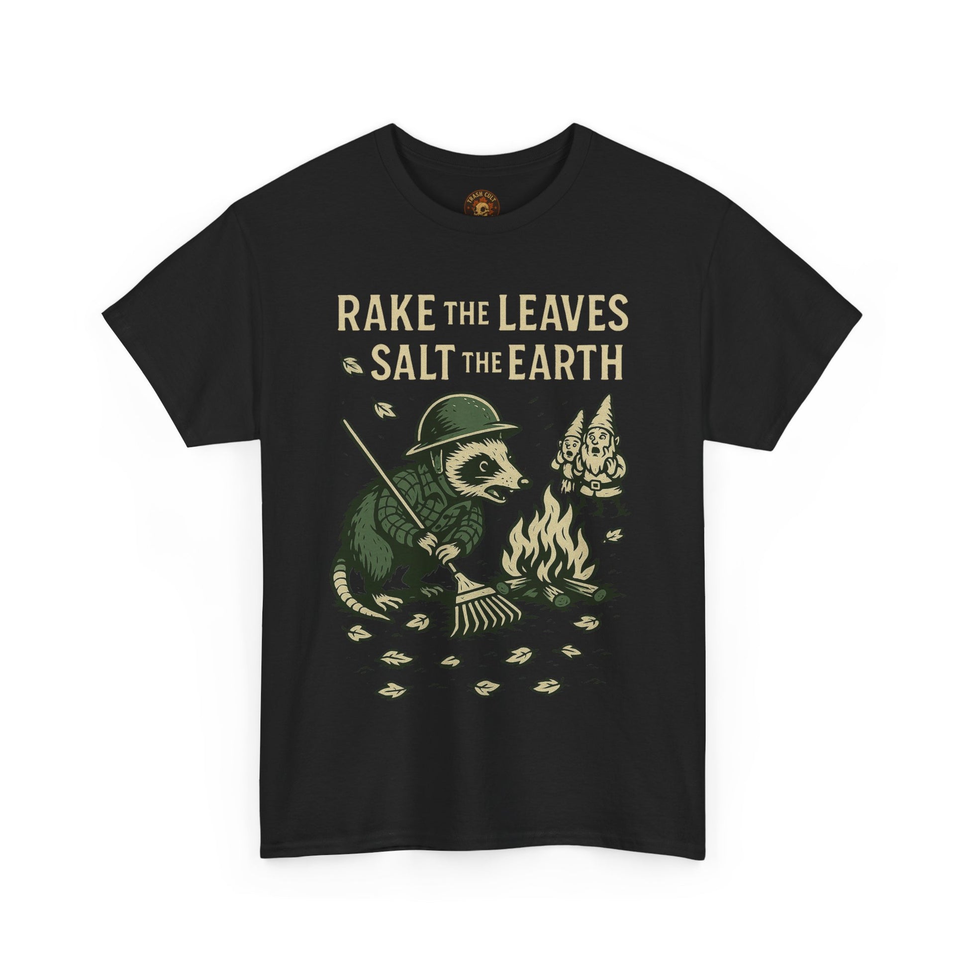 Rake the Leaves Salt the Earth Shirt – Possum Yard Warfare Tee – Fall of Humanity Collection – Trash Cult Supply Co.