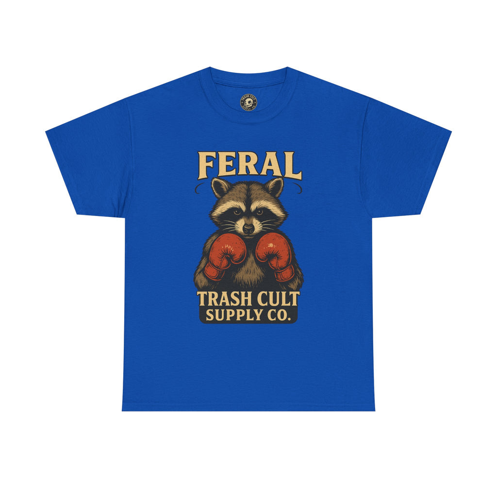 Feral Raccoon Tee - Unisex Heavy Cotton Tee, Cute Animal Shirt, Trendy Graphic Tee, Fun Gift for Animal Lovers, Casual Everyday Wear
