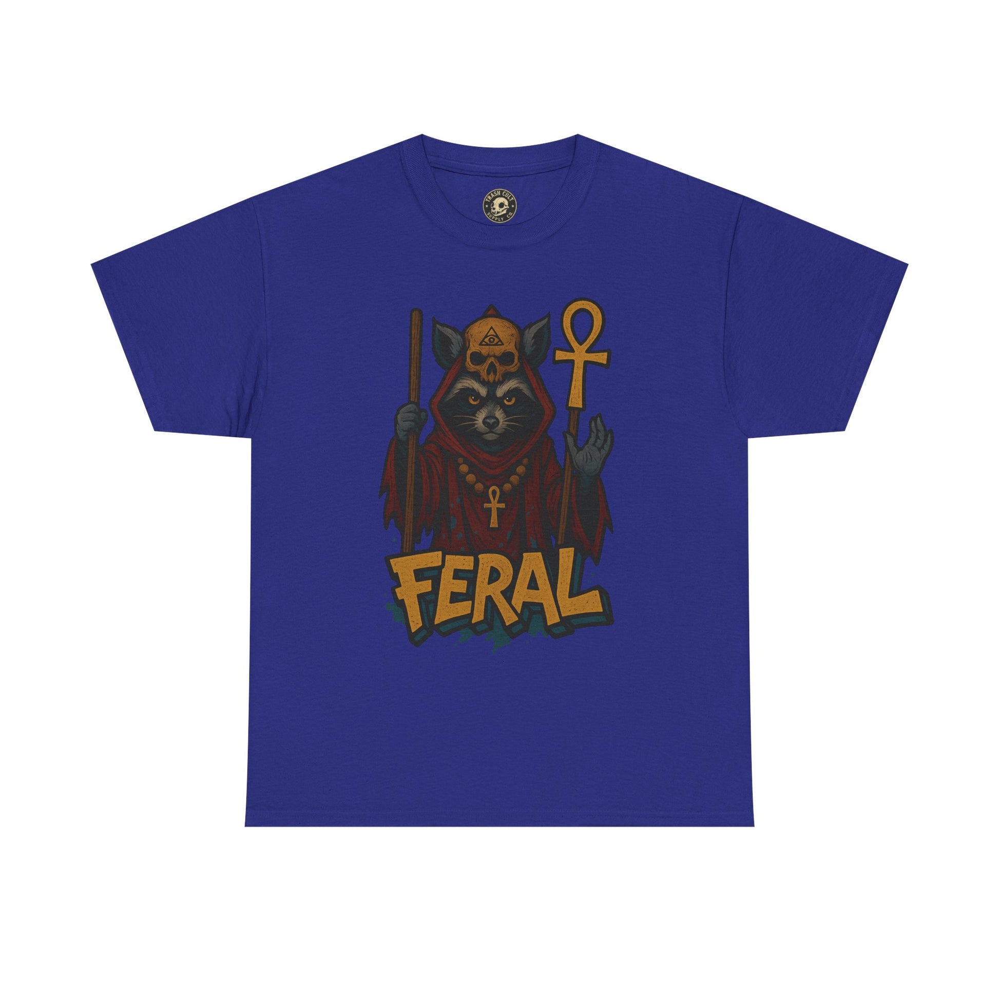 FERAL Raccoon Cult Leader Shirt – Graffiti Style Streetwear Tee | Bold Trashcore Design on Gildan 5000