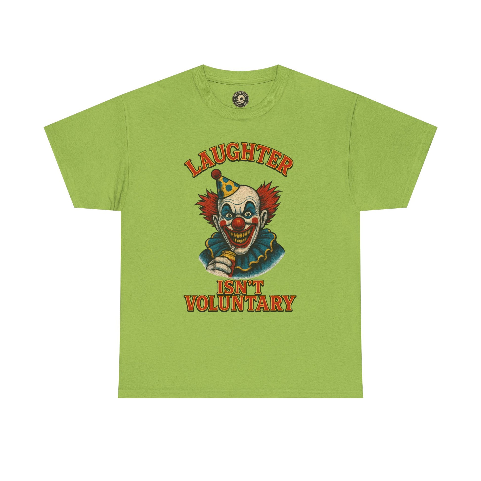 Laughter Isn’t Voluntary Creepy Clown Shirt – Circus Horror Tee – Gildan 5000