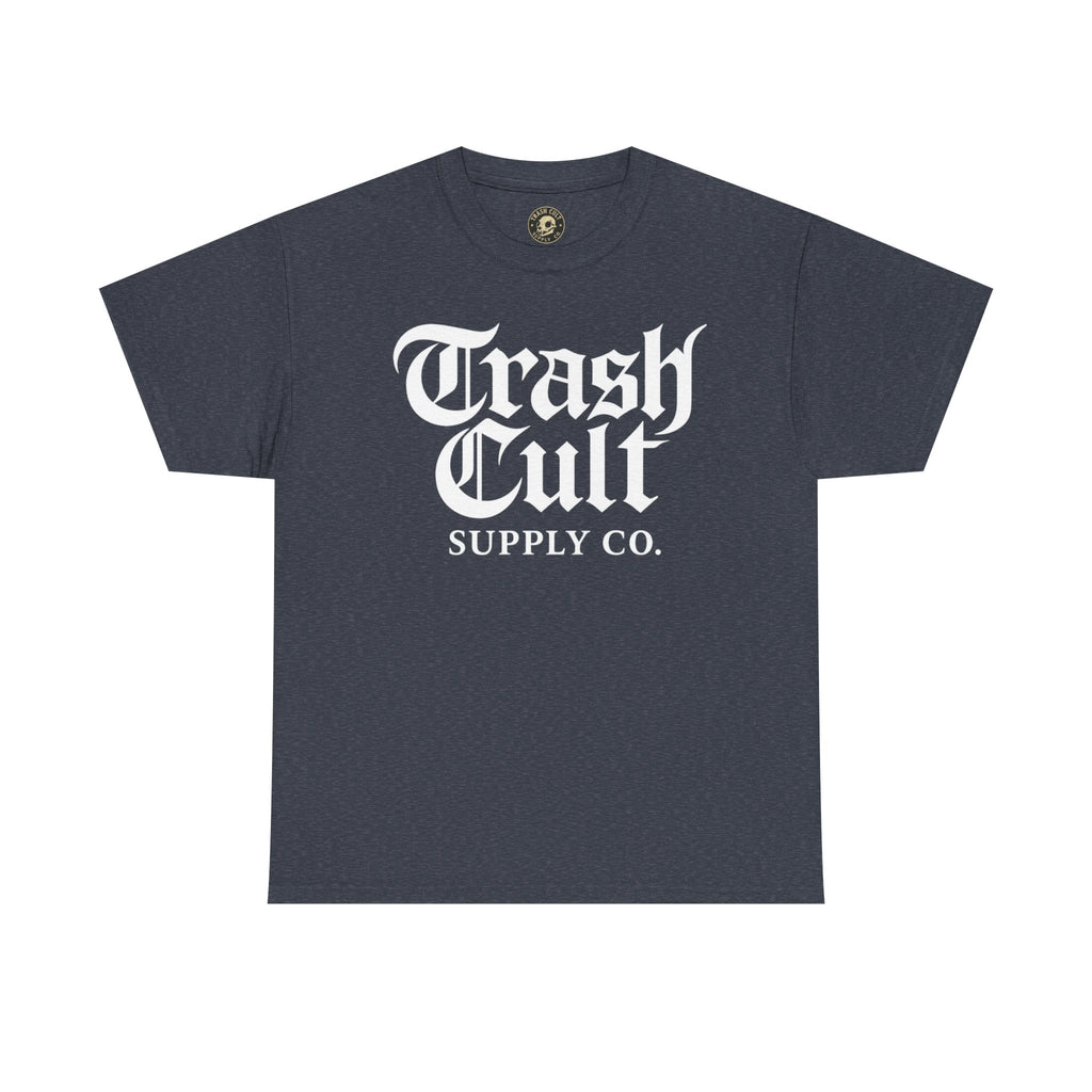 Trash Cult Gothic Logo Shirt – White Cyber Gothic Print on Gildan 5000