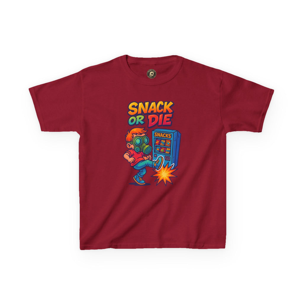 Snack or Die Kids T-Shirt – Funny Retro Gaming Tee for Kids | Playful Cotton Shirt for Snack Lovers
