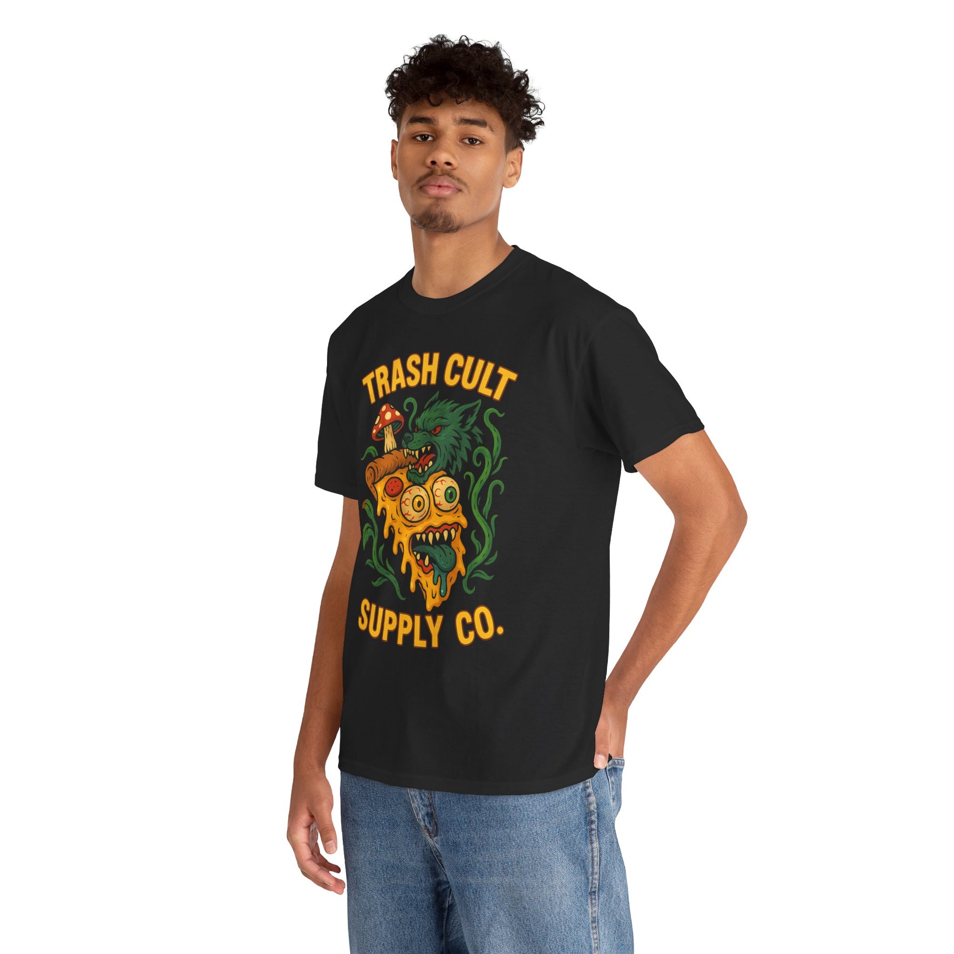 Trash Cult Unisex Heavy Cotton Tee, Graphic Shirt for Halloween, Horror Lovers, Eco-Friendly Gift, Casual Wear, Unique Outfits