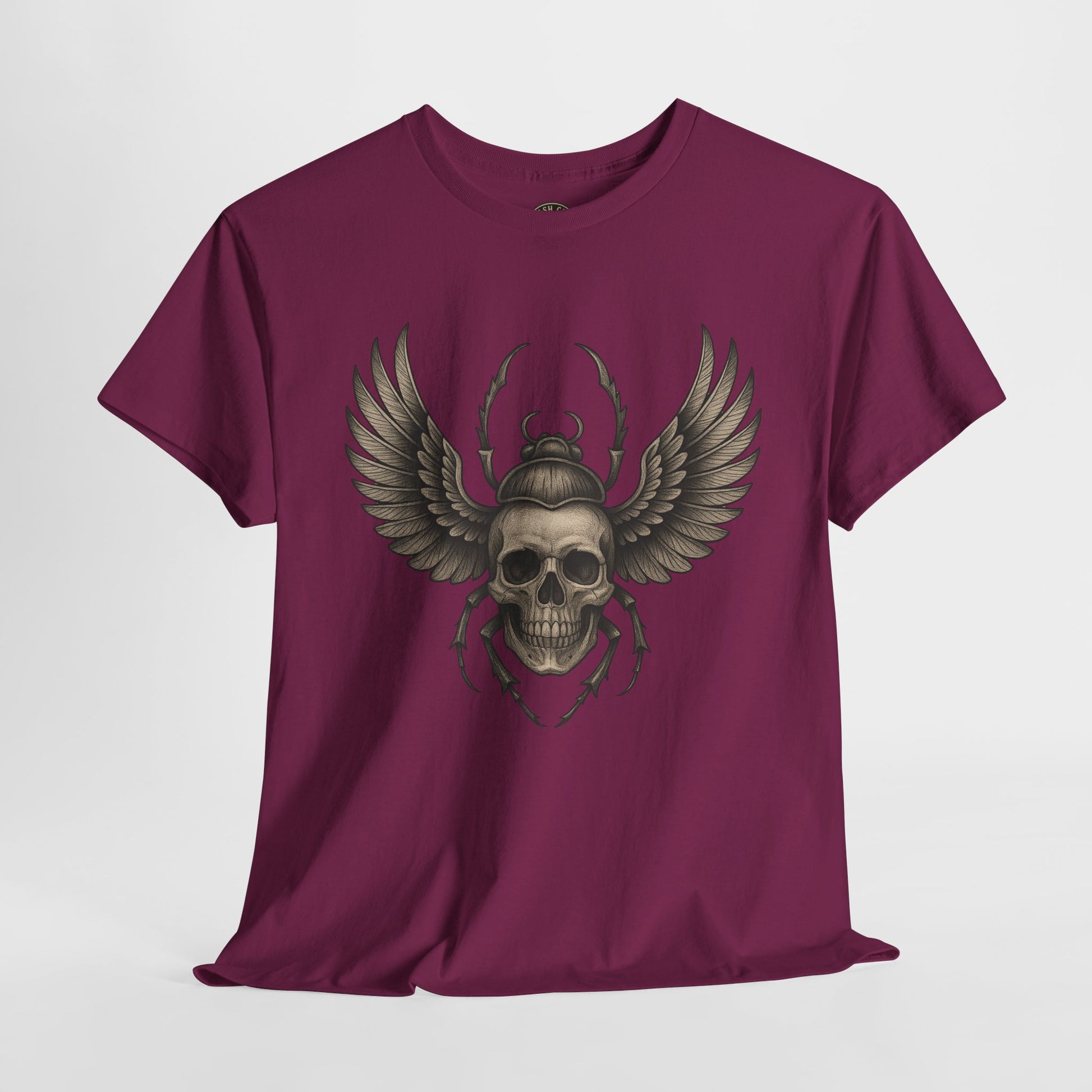 Winged Skull Scarab Shirt – Dark Gothic Beetle Graphic Tee – Gildan 5000 Unisex