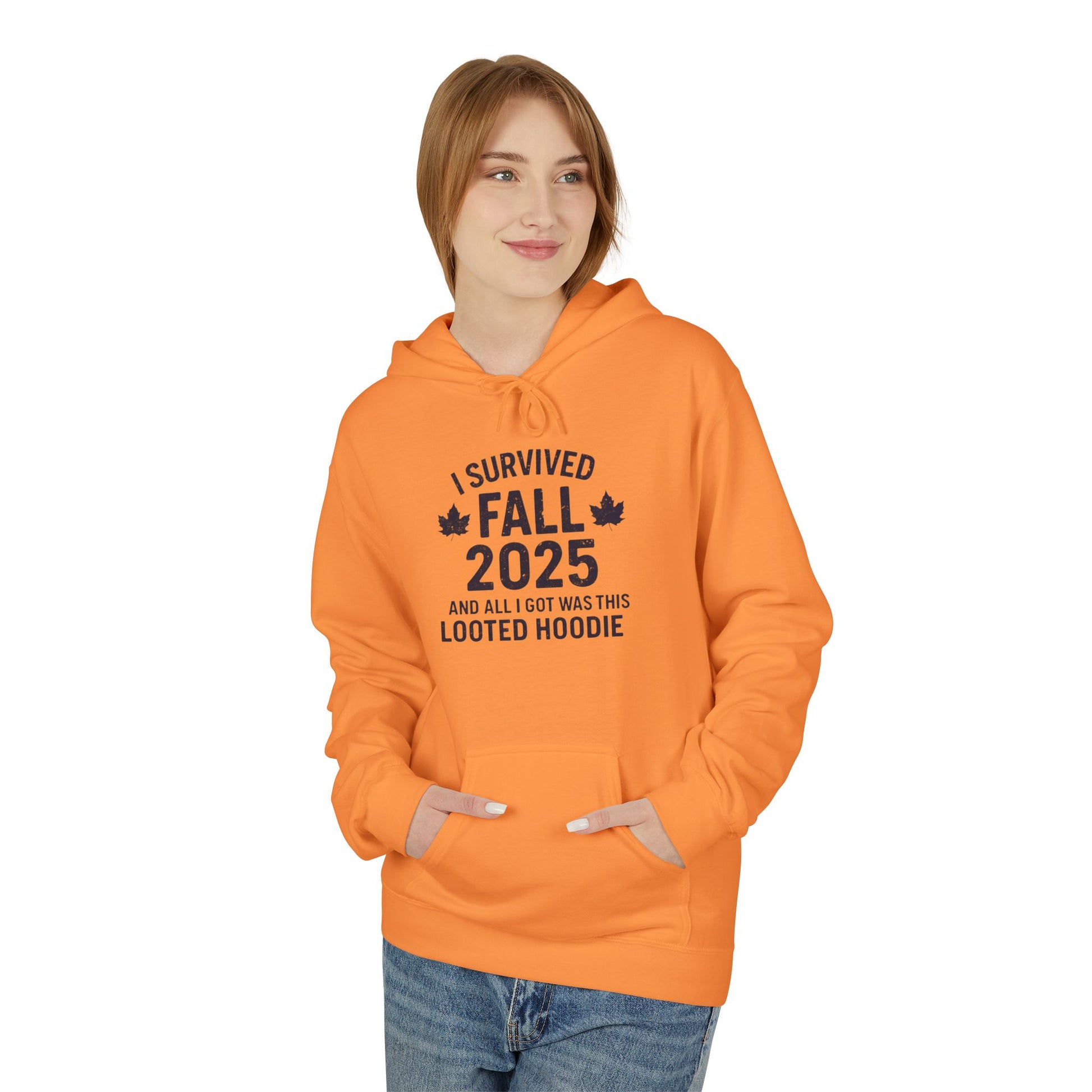 I Survived Fall 2025 Hoodie – Looted Hoodie Meme Sweatshirt – Fall of Humanity Collection – Trash Cult Supply Co.