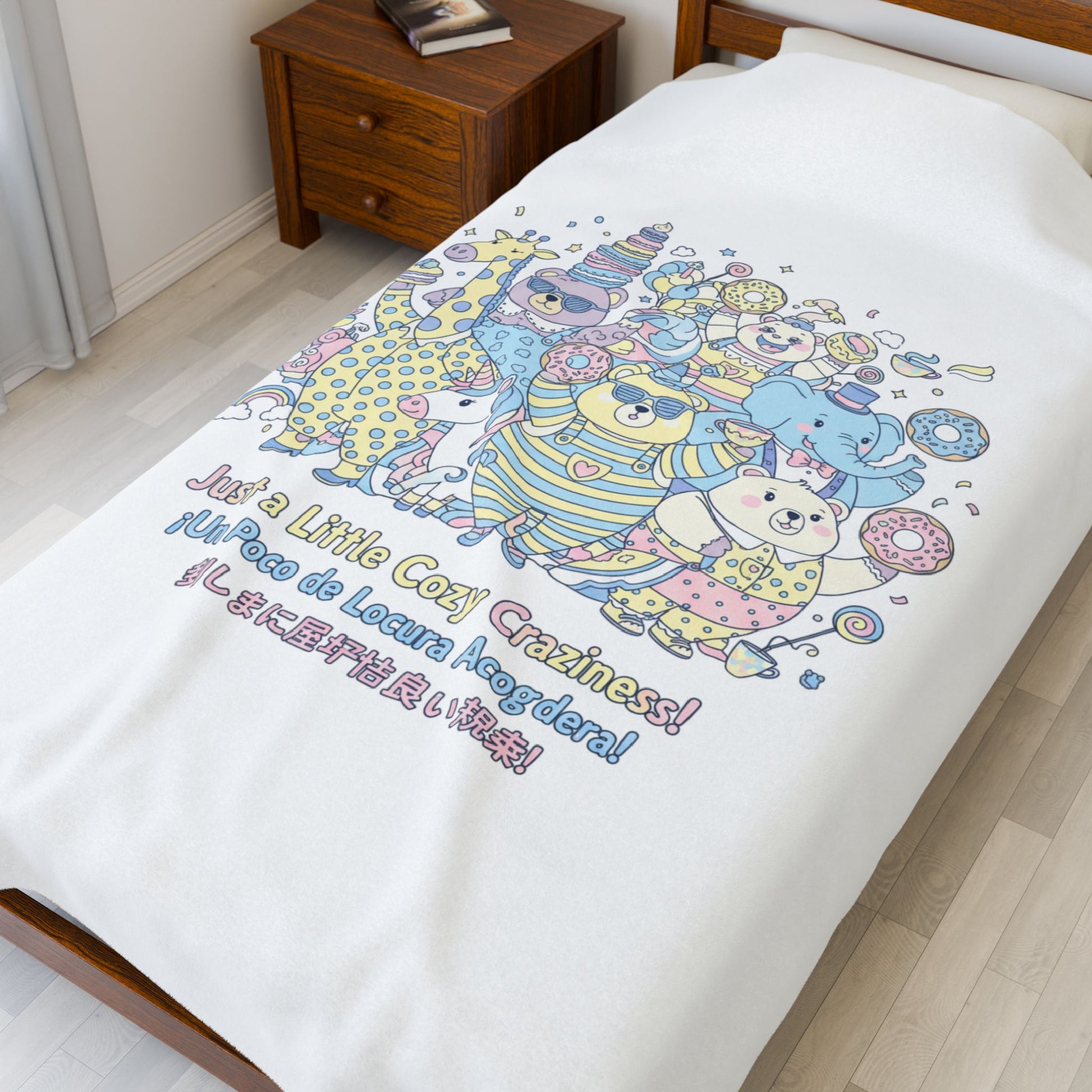Cozy Cute Chaos Velveteen Plush Blanket | mildly unhinged, whimsical weird