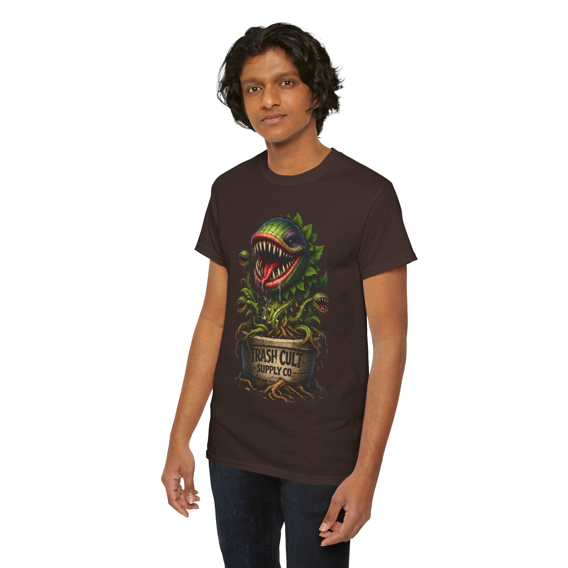 Carnivorous Plant Graphic Tee — "Trash Cult Supply Co." Potted Monster Shirt