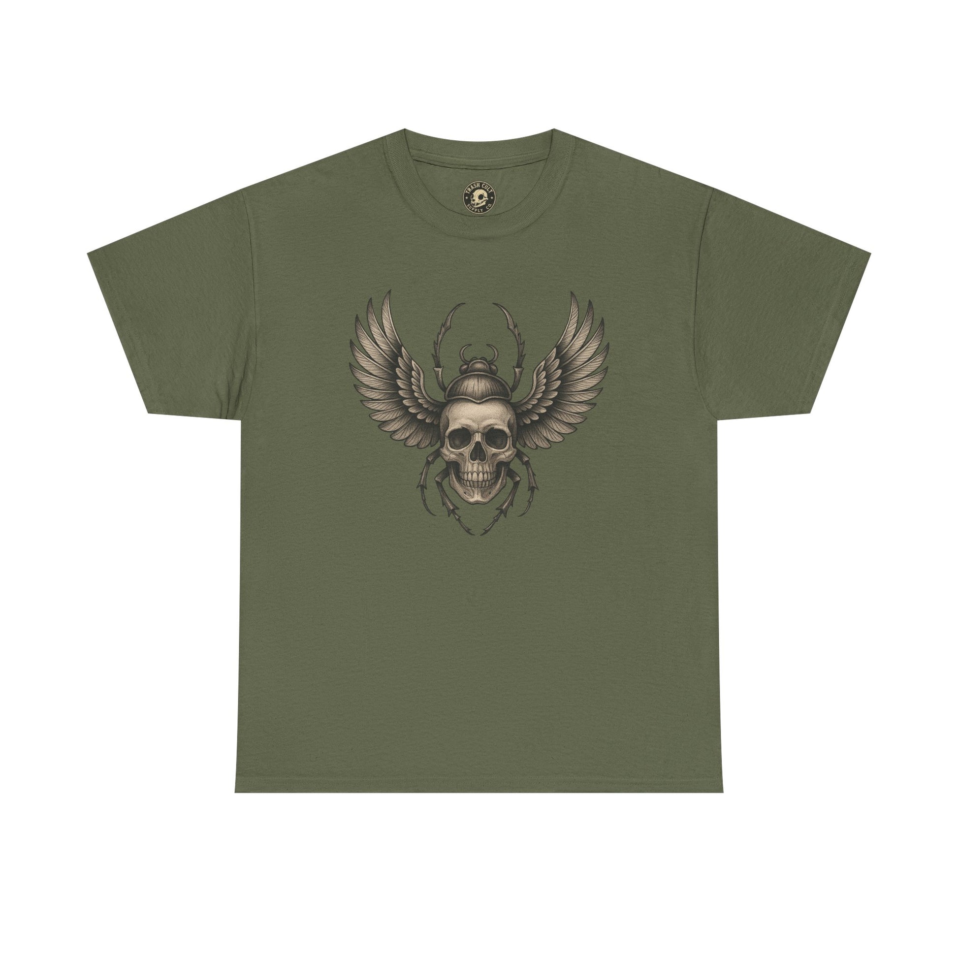 Winged Skull Scarab Shirt – Dark Gothic Beetle Graphic Tee – Gildan 5000 Unisex