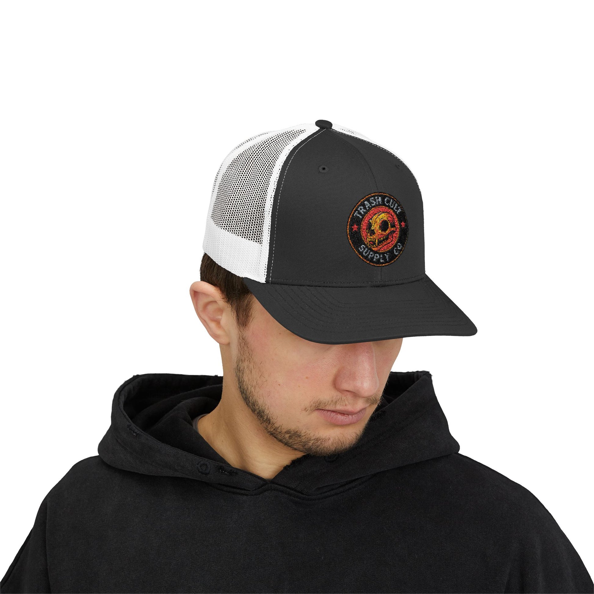 Trash Cult Supply Co. Trucker Hat – Embroidered Logo Snapback Cap
