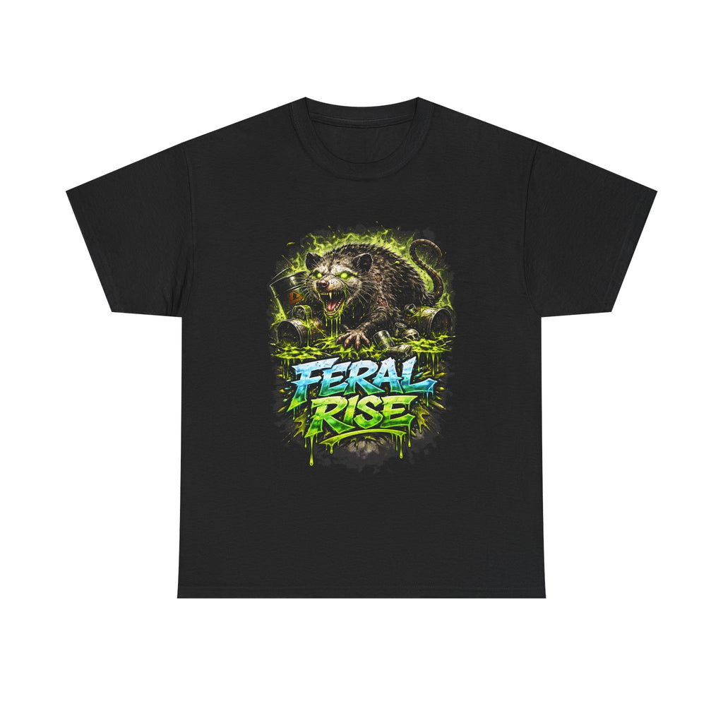 Feral Rise Graphic Tee — Fierce Raccoon Streetwear T‑Shirt