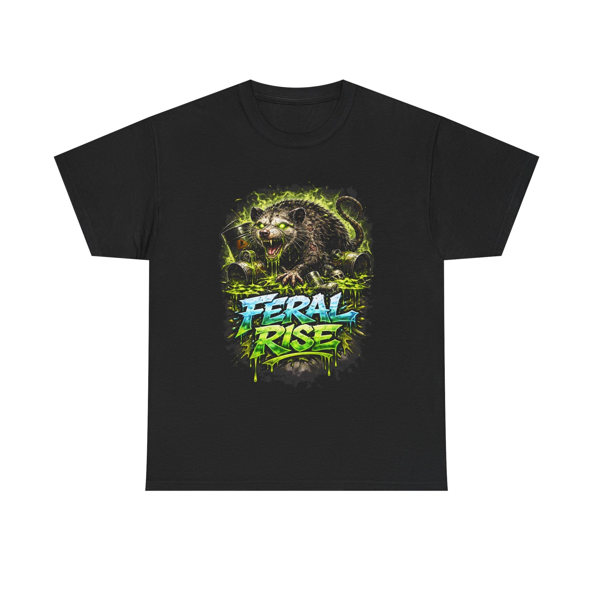 Feral Rise Graphic Tee — Fierce Raccoon Streetwear T‑Shirt
