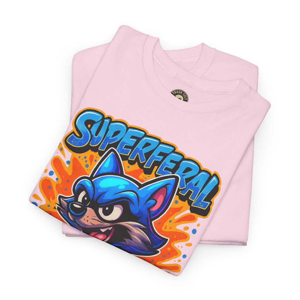 SuperFeral Raccoon Graffiti Shirt – Bold New School Superhero Streetwear | Trash Cult Supply Co