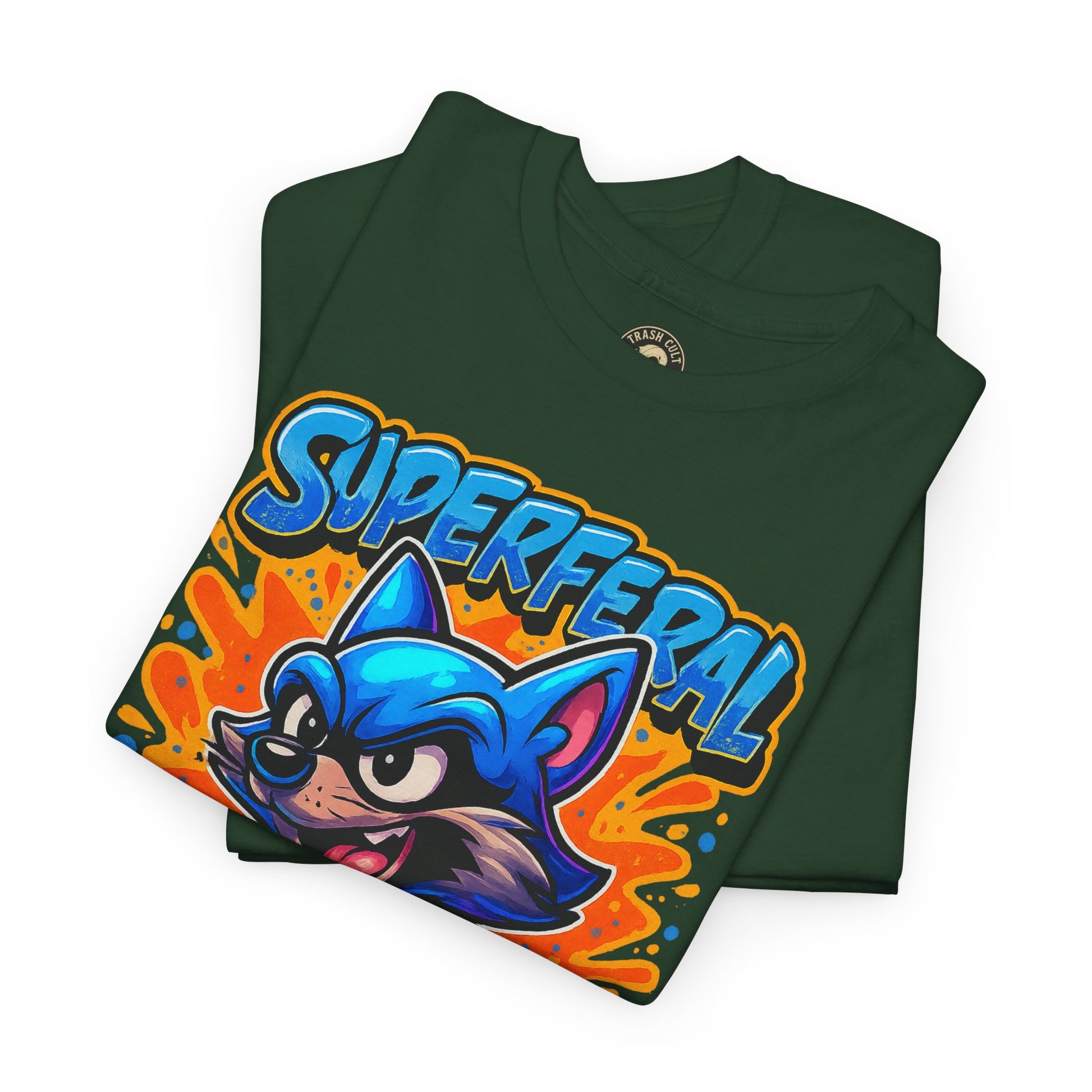 SuperFeral Raccoon Graffiti Shirt – Bold New School Superhero Streetwear | Trash Cult Supply Co