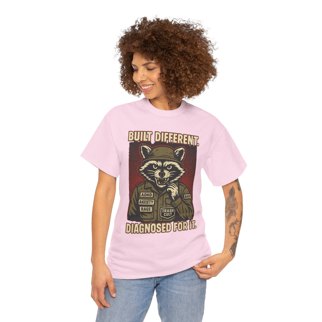 Built Different Diagnosed For It Military Raccoon Shirt – Gildan 5000