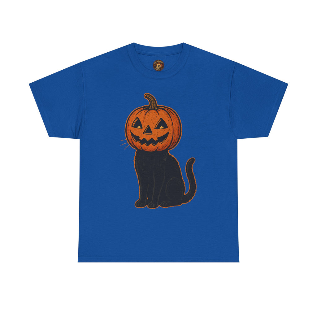 Black Cat Pumpkin Head Halloween T-Shirt – Jack O’Lantern Cat Design