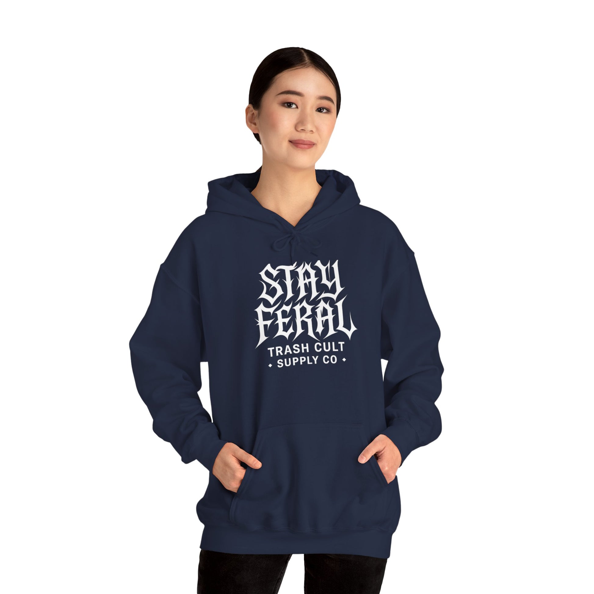 Stay Feral Gothic Hoodie – Trash Cult Supply Co Unisex Pullover