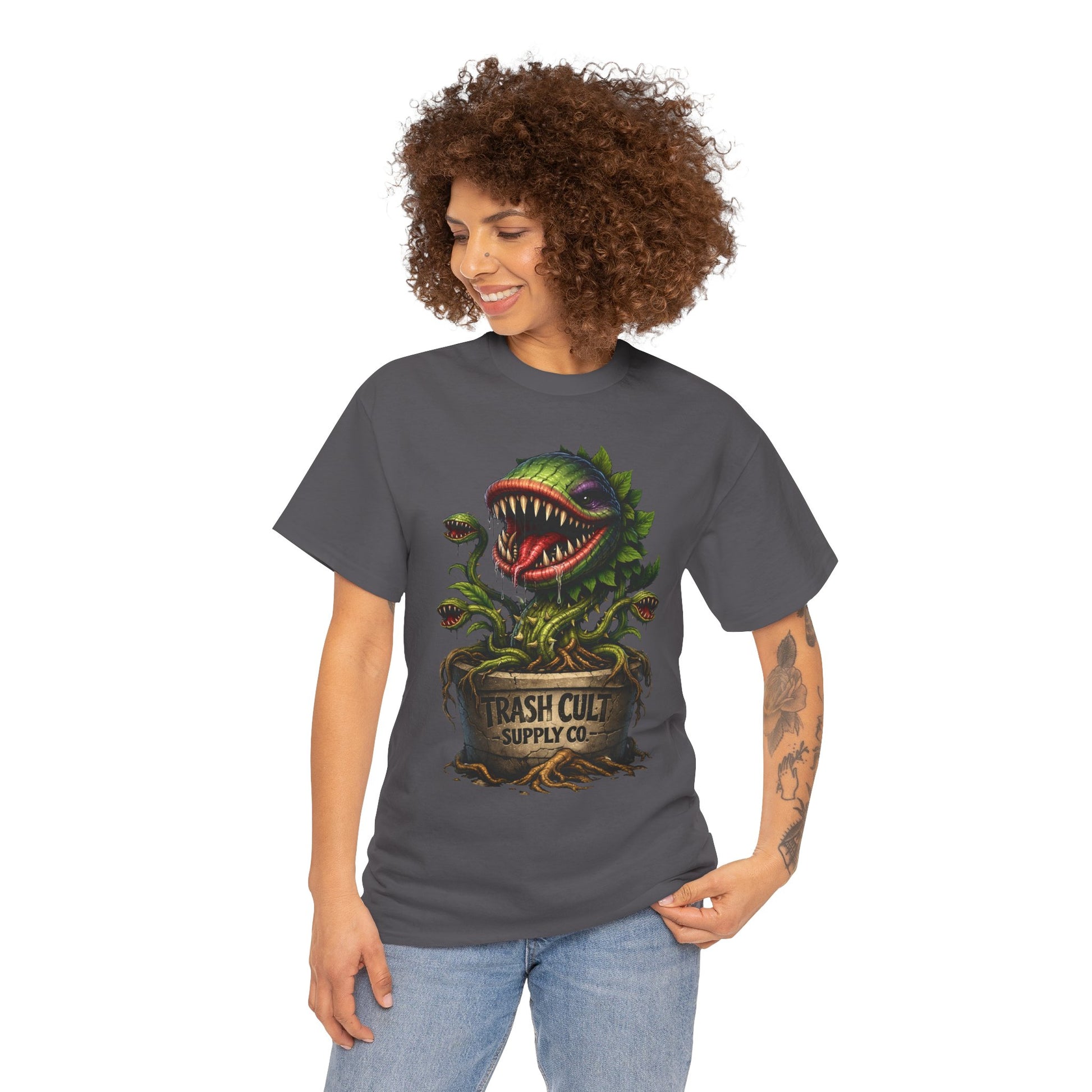 Carnivorous Plant Graphic Tee — "Trash Cult Supply Co." Potted Monster Shirt