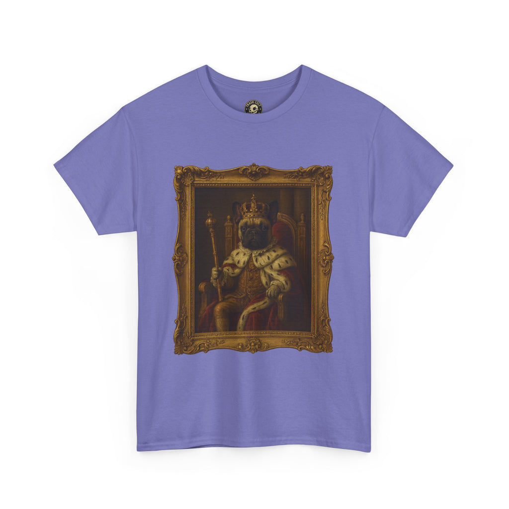 French Bulldog King Baroque Portrait Shirt – Funny Royal Dog Tee – Gildan 5000 Unisex Heavy Cotton
