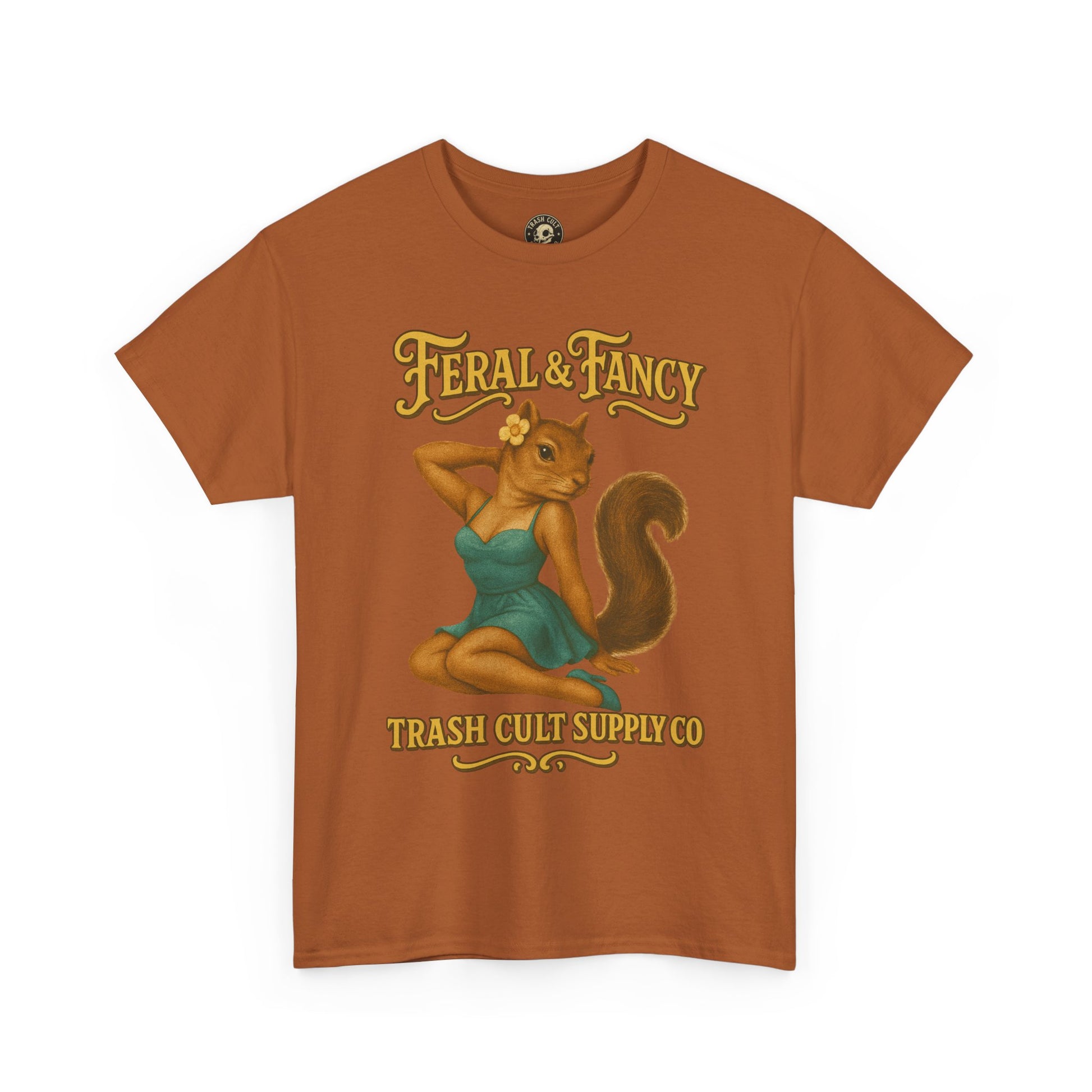 Feral & Fancy Pin-Up Squirrel Shirt – Vintage 1950s Style | Trash Cult Supply Co | Gildan 5000