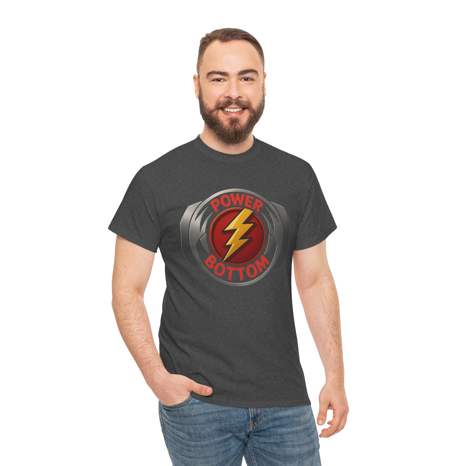 Power Bottom Graphic Tee | Unisex Heavy Cotton Shirt, LGBTQ+ Pride Apparel, Casual Wear, Gift for Friends, Humor Shirt