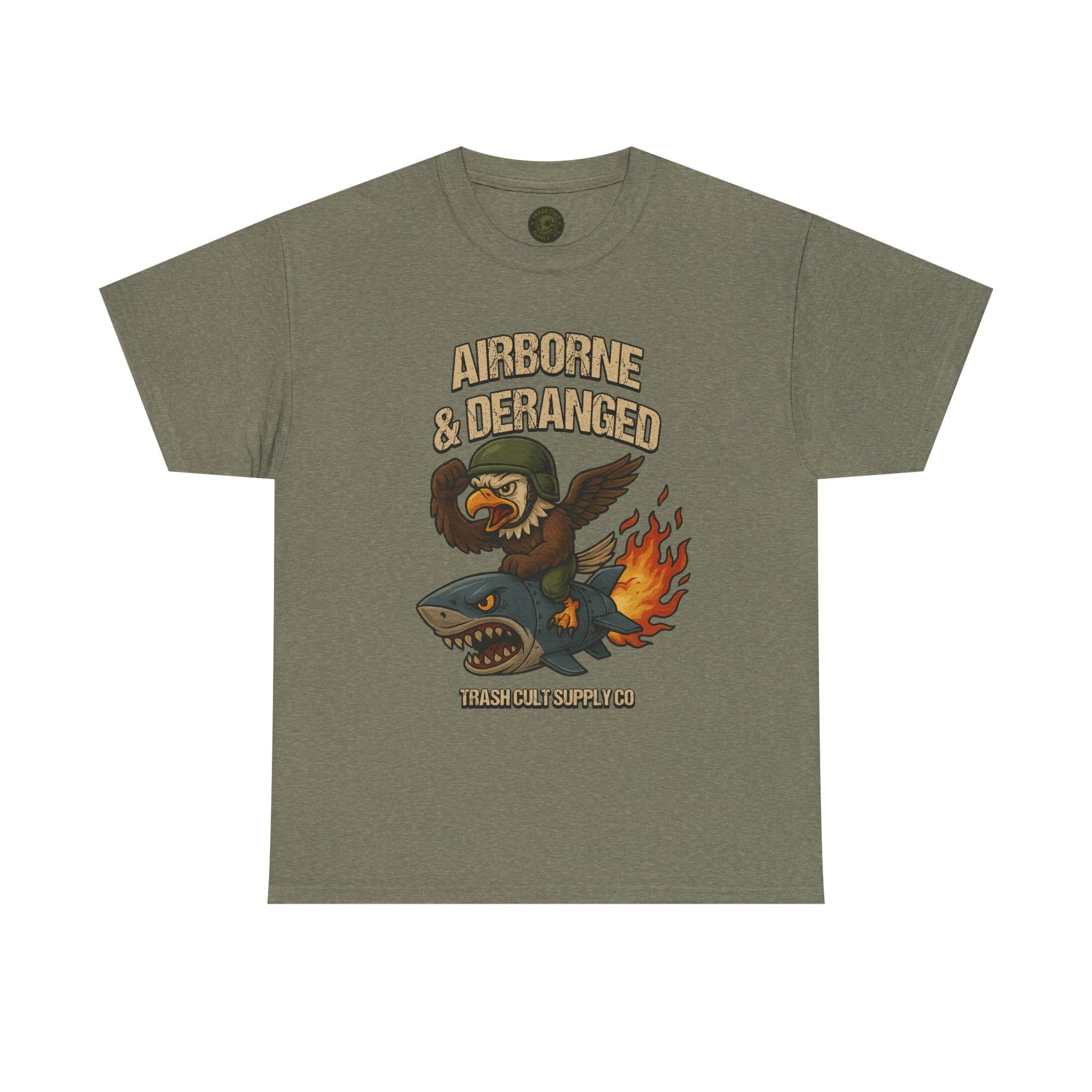 Airborne & Deranged T-Shirt – Trash Cult Supply Co. | Gildan 5000 Heavy Cotton Tee