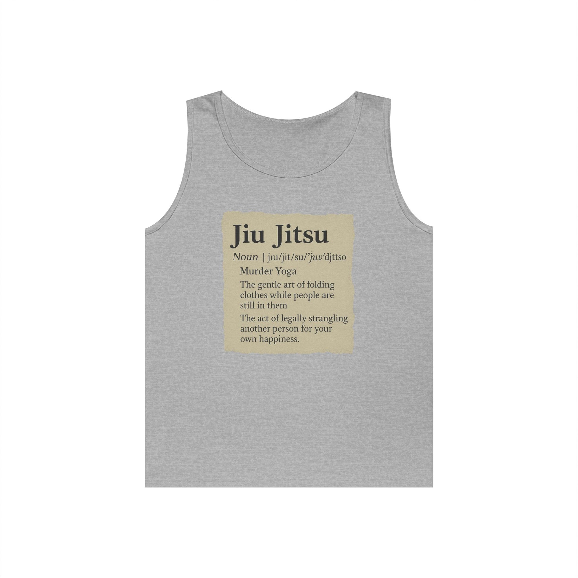 Jiu Jitsu Definition Tank Top | Unisex Heavy Cotton Tank | Martial Arts Apparel, Workout Gear, Fitness Gift, Summer Wear