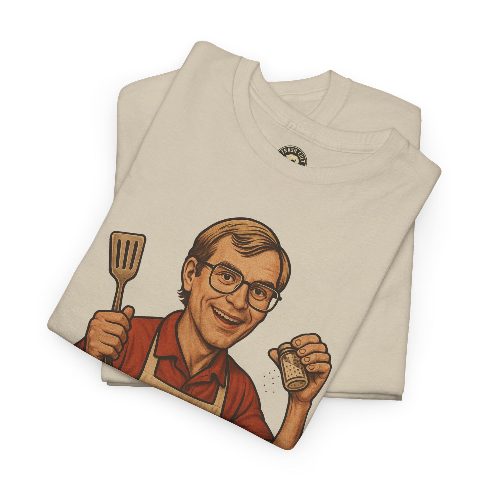 Kiss the Cook Dark Humor Chef Shirt – Creepy Retro Kitchen Parody