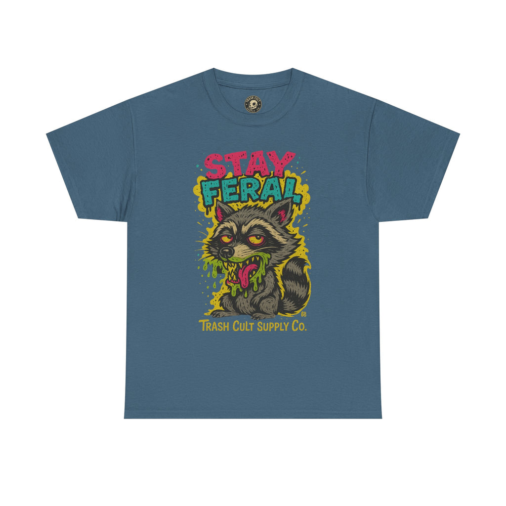 Stay Feral Raccoon Lowbrow Tee – Trash Cult Supply Co. | Gildan 5000