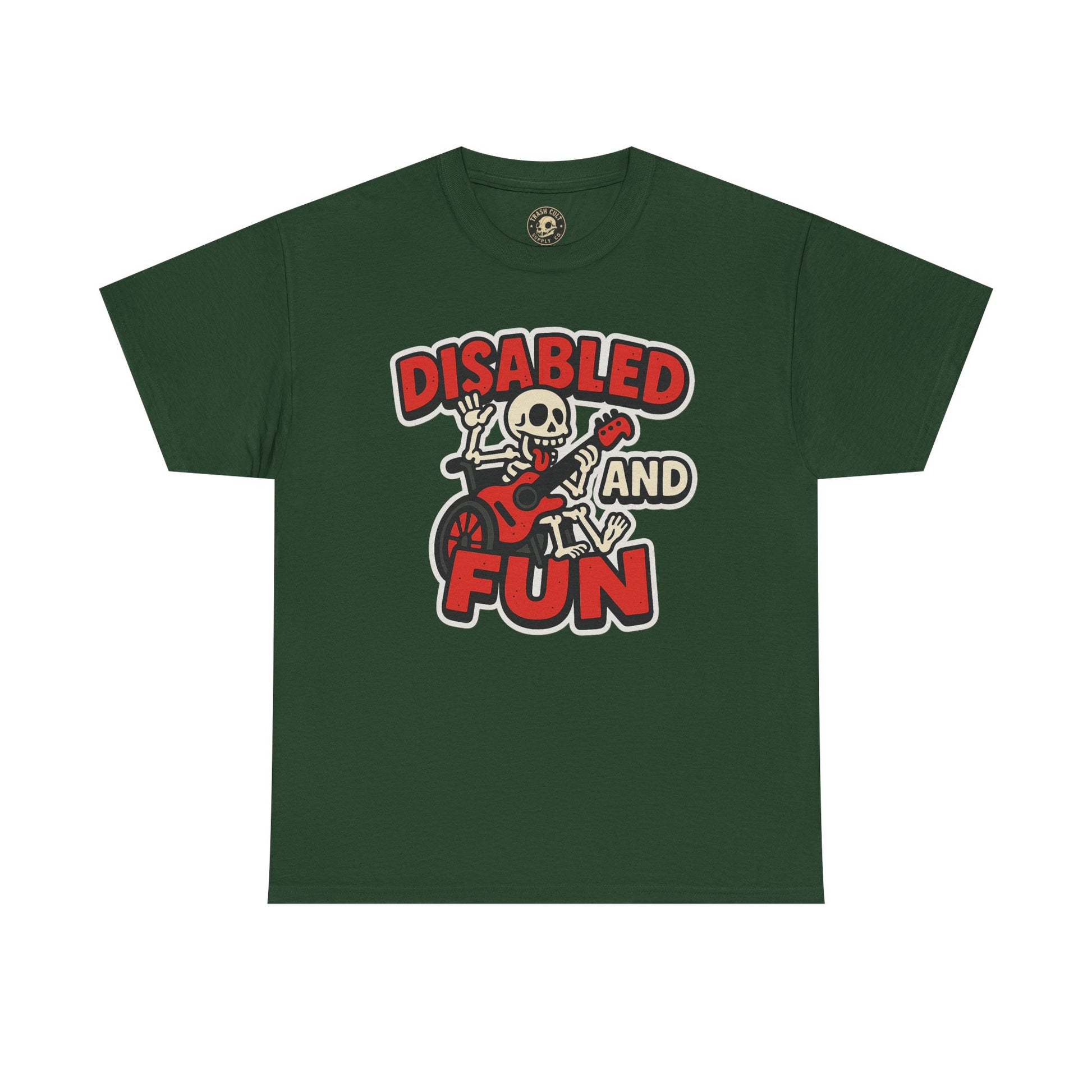 Disabled and Fun Unisex Heavy Cotton Tee, Casual Shirt, Gift for Friends, Music Lovers Gift, Fun T-Shirt, Halloween Wear, Everyday Comfort