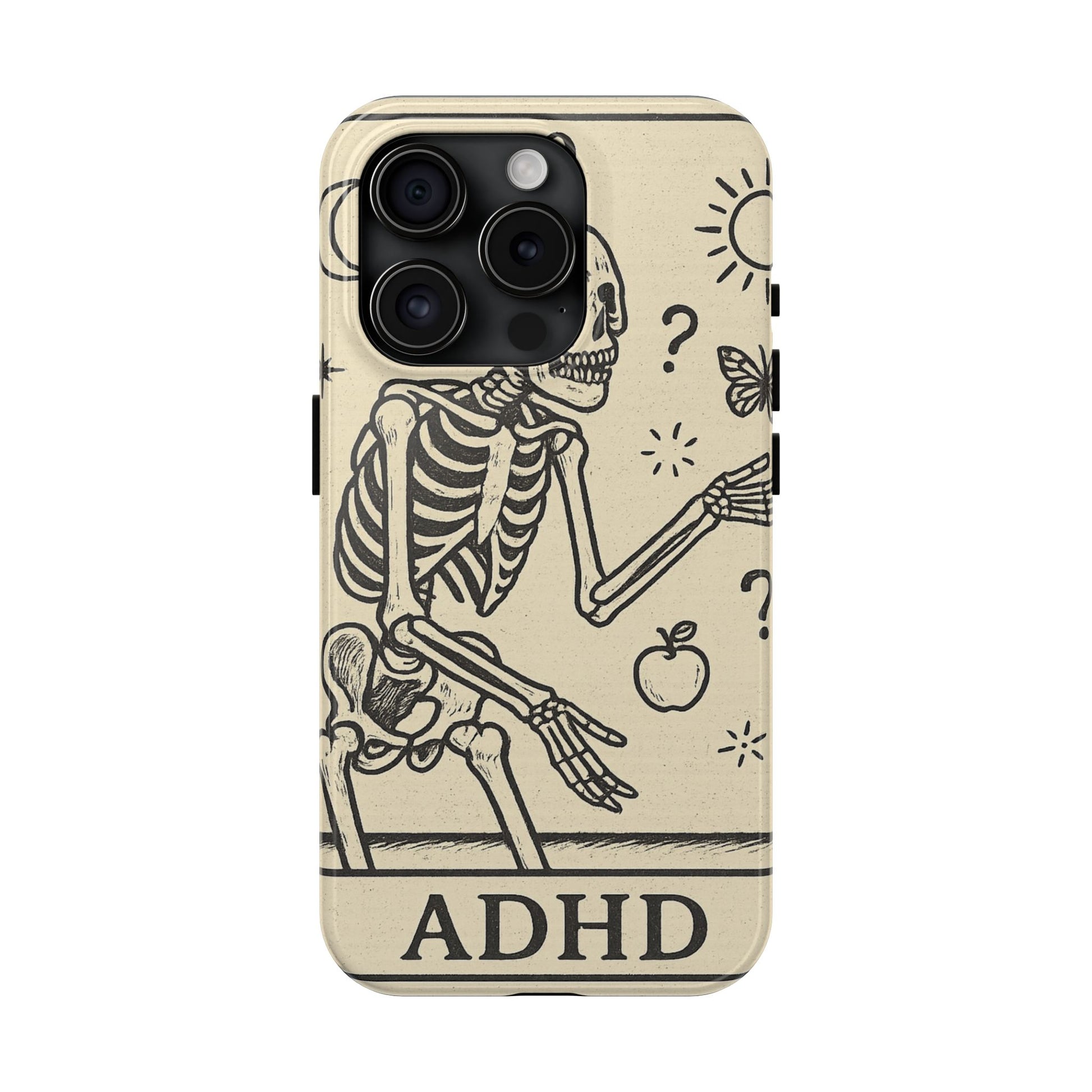 Skeleton ADHD Phone Cases, Unique Phone Cover, Funny ADHD Gift, Quirky Skeleton Design, Cool Accessories for Everyone